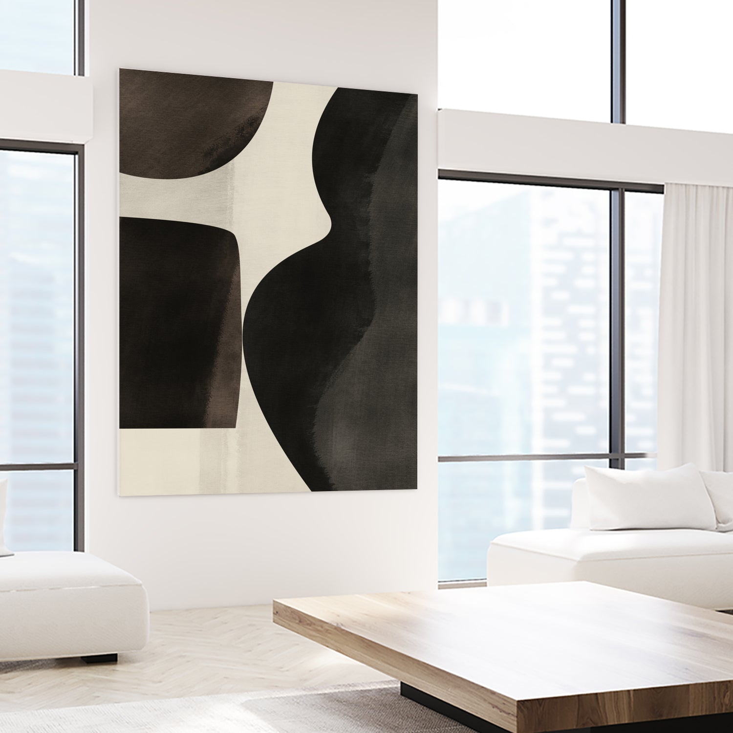 Black Abstract Collage by Little on GIANT ART - illustration beige