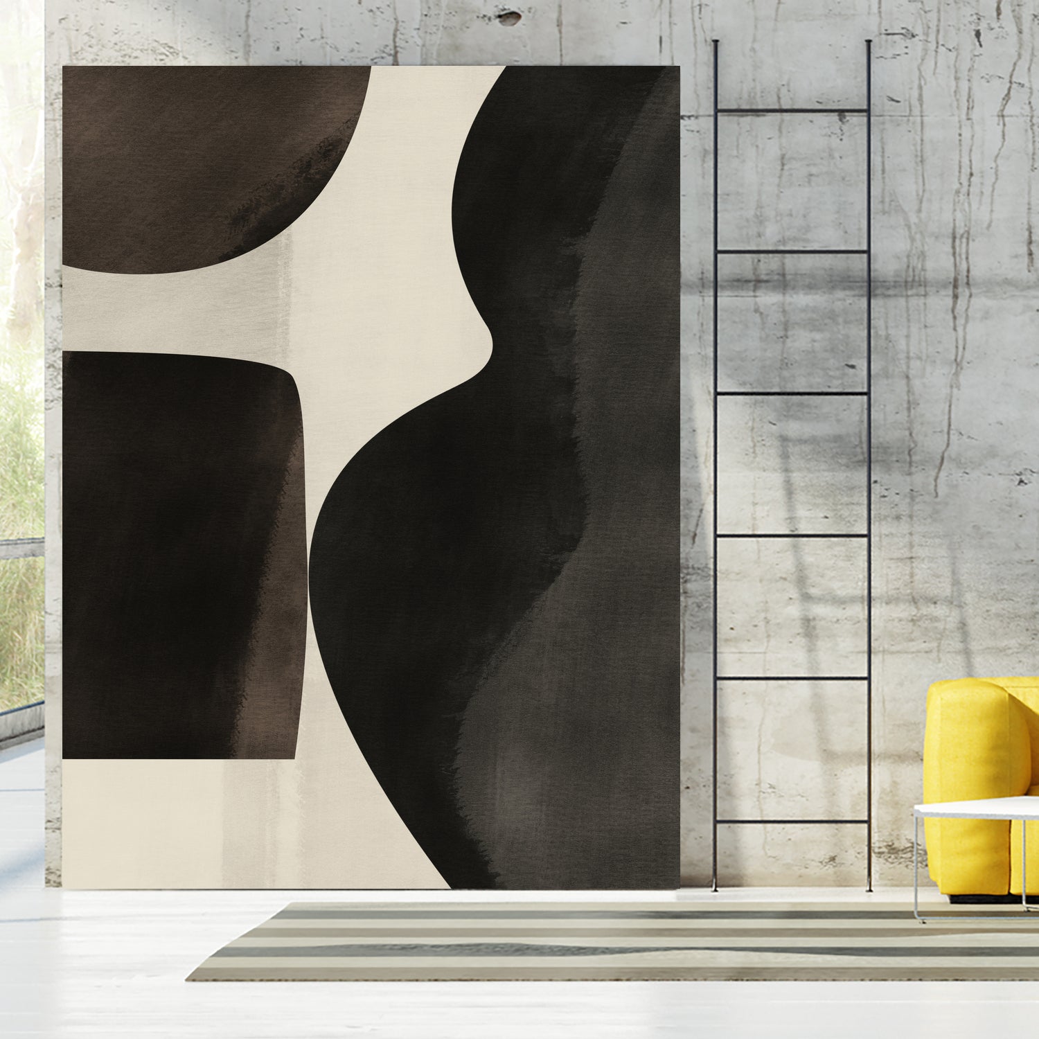 Black Abstract Collage by Little on GIANT ART - illustration beige