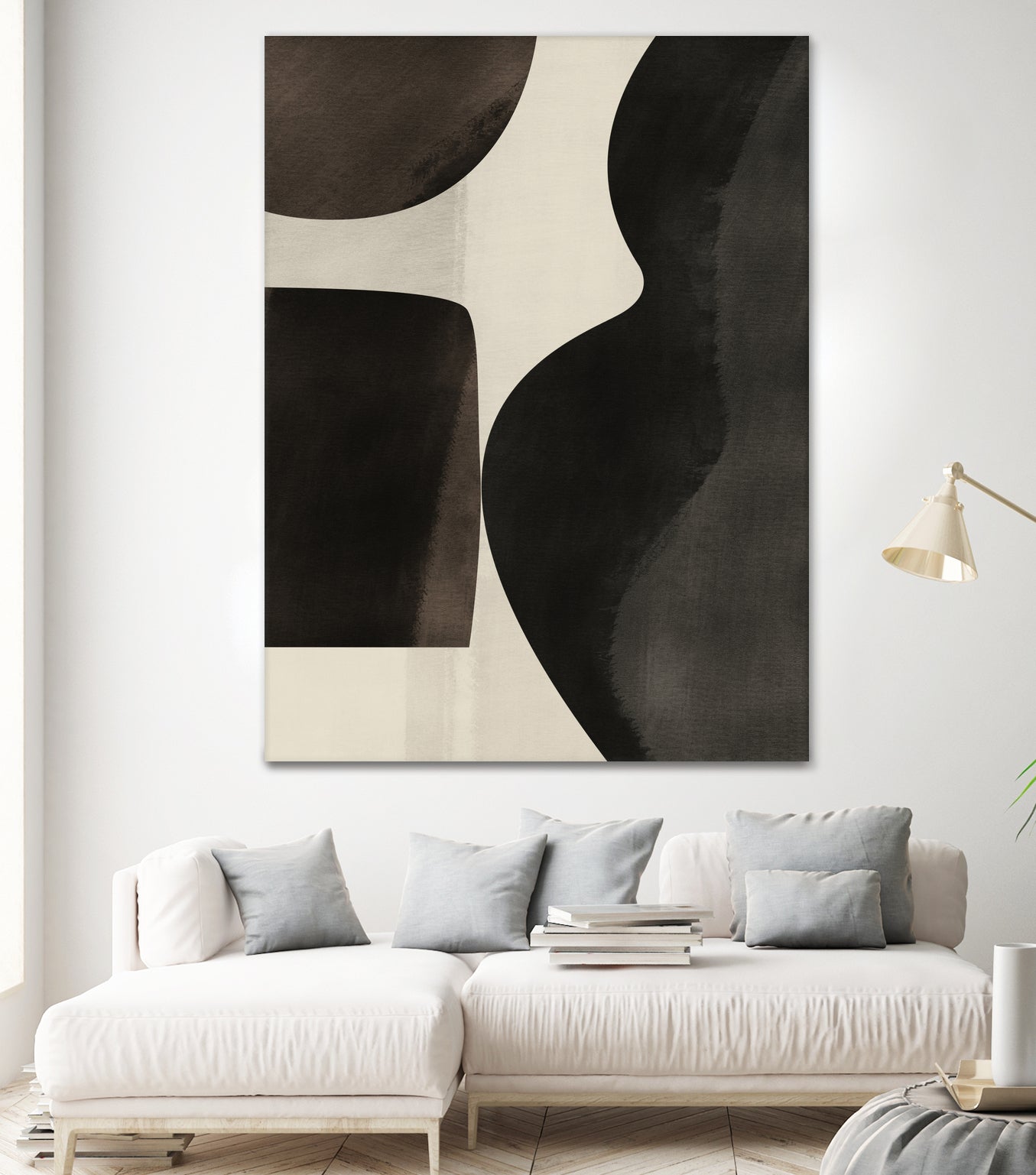 Black Abstract Collage by Little on GIANT ART - illustration beige