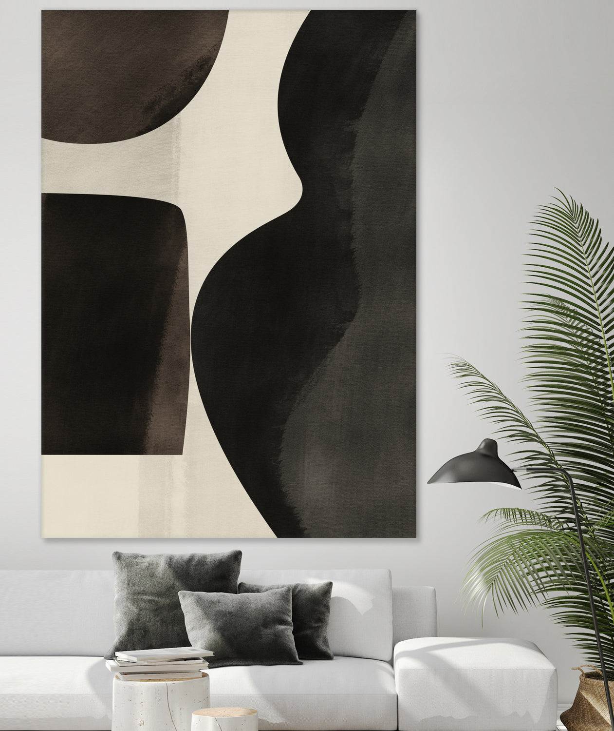 Black Abstract Collage by Little on GIANT ART - illustration beige