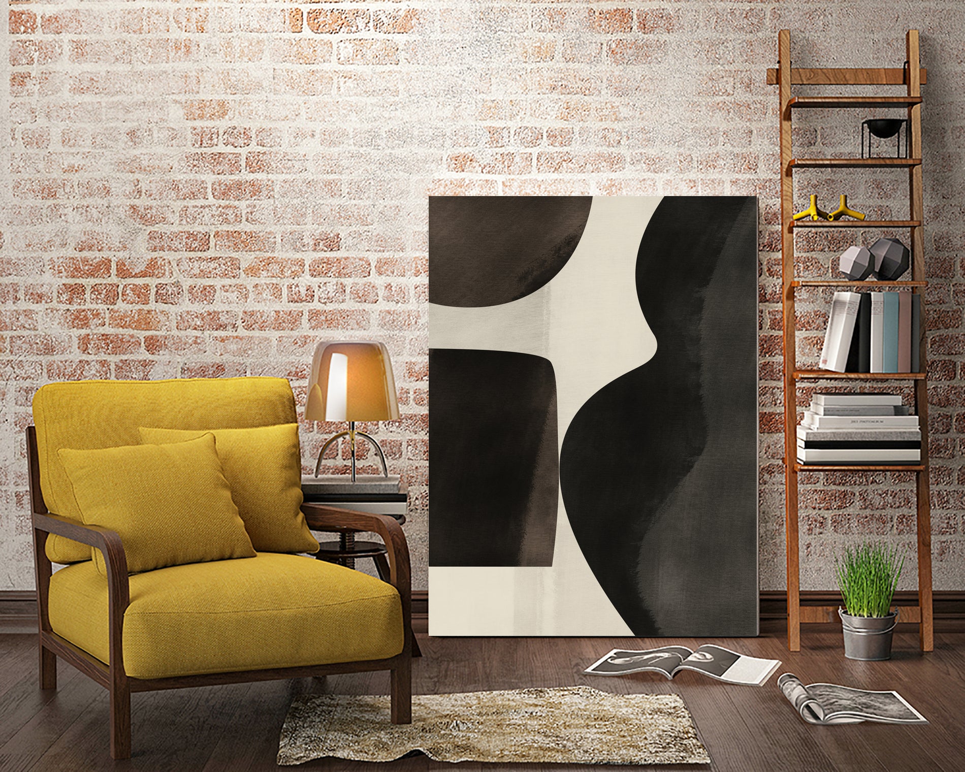 Black Abstract Collage by Little on GIANT ART - illustration beige