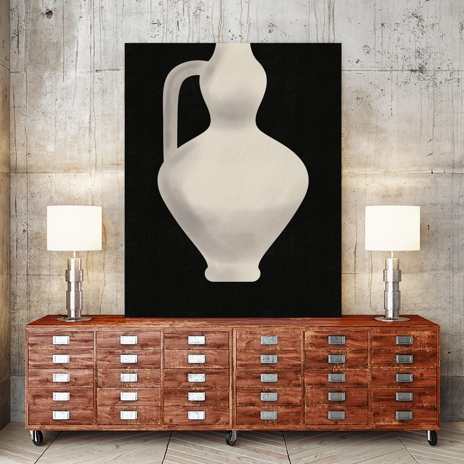Vintage White Vase by Little on GIANT ART - illustration little dean