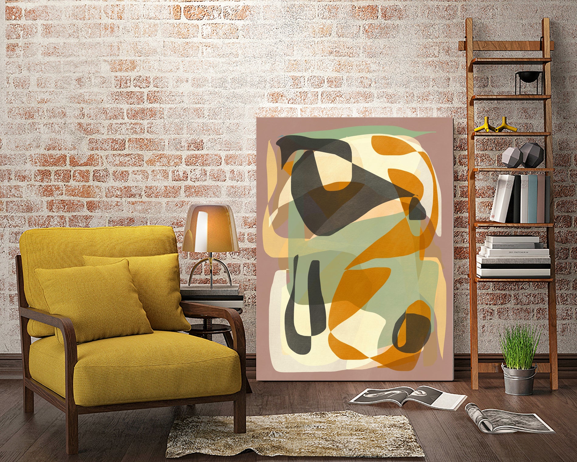 Luminous Ochre Abstract Infinity by Little Dean on GIANT ART - abstract