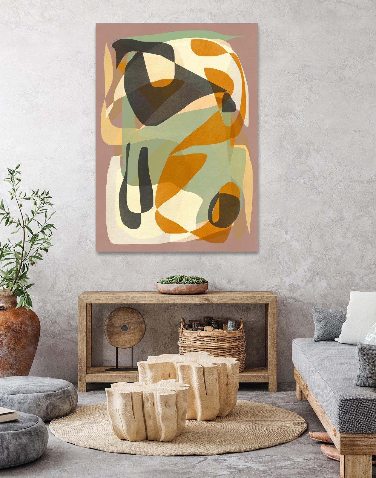 Luminous Ochre Abstract Infinity by Little Dean on GIANT ART - abstract
