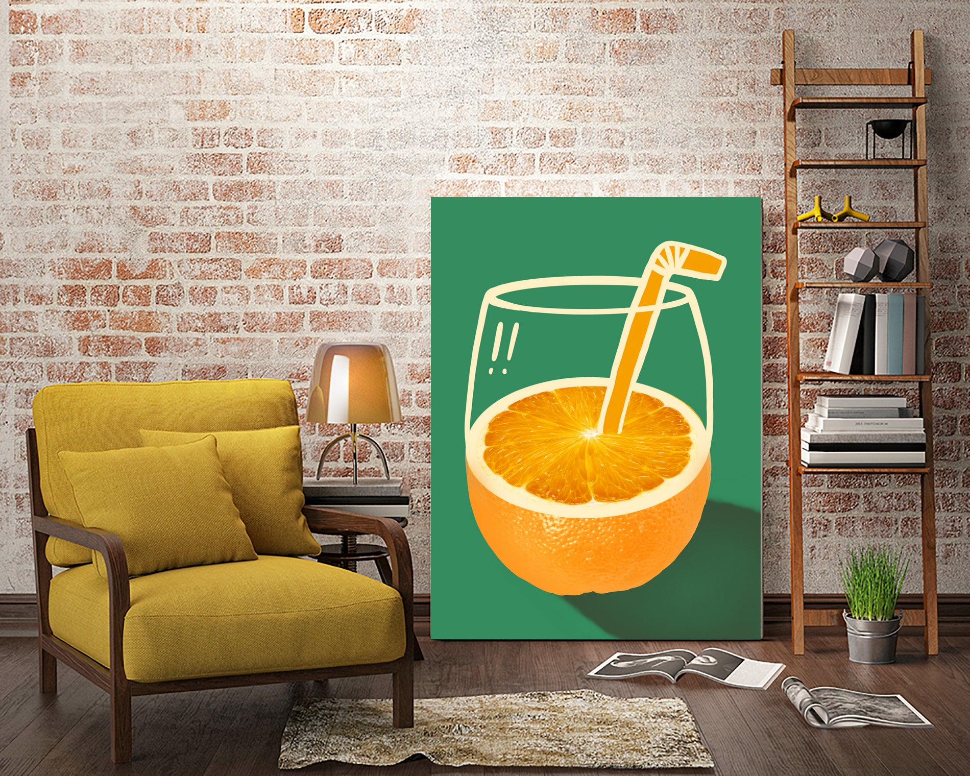 Vibrant Orange Cleverly Illustrated by Little Dean on GIANT ART - orange illustration food and drinks orange illustration
