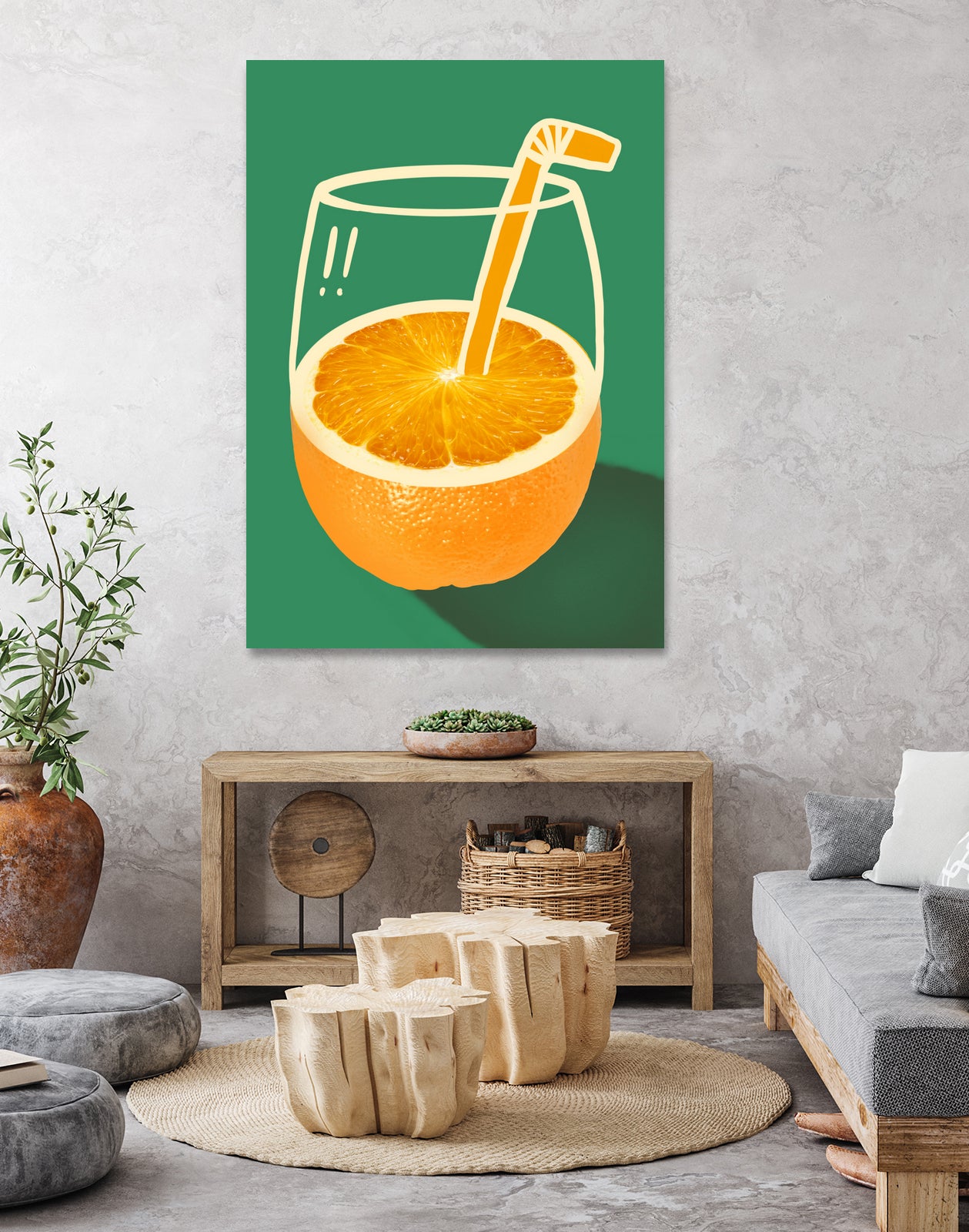 Vibrant Orange Cleverly Illustrated by Little Dean on GIANT ART - orange illustration food and drinks orange illustration