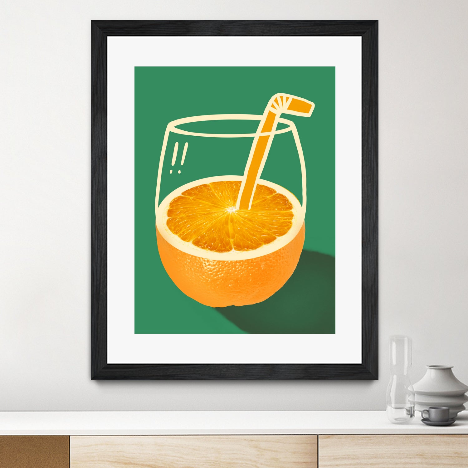 Vibrant Orange Cleverly Illustrated by Little Dean on GIANT ART - orange illustration food and drinks orange illustration