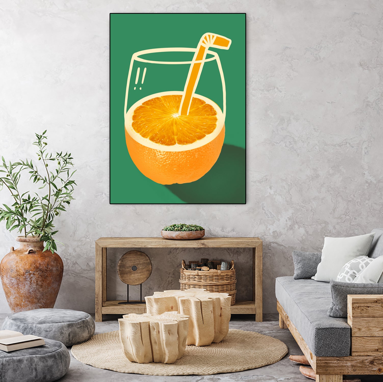 Vibrant Orange Cleverly Illustrated by Little Dean on GIANT ART - orange illustration food and drinks orange illustration