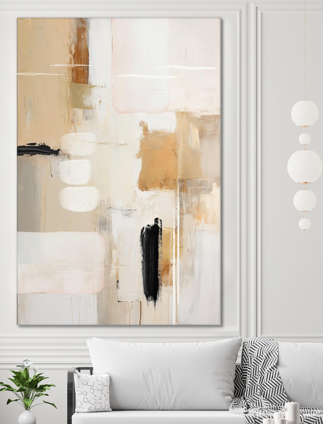 Abstract In Beige 2 by Sally on GIANT ART - orange abstact