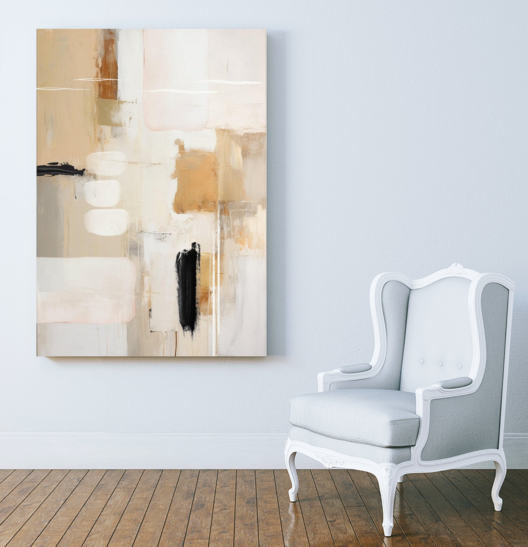 Abstract In Beige 2 by Sally on GIANT ART - orange abstact