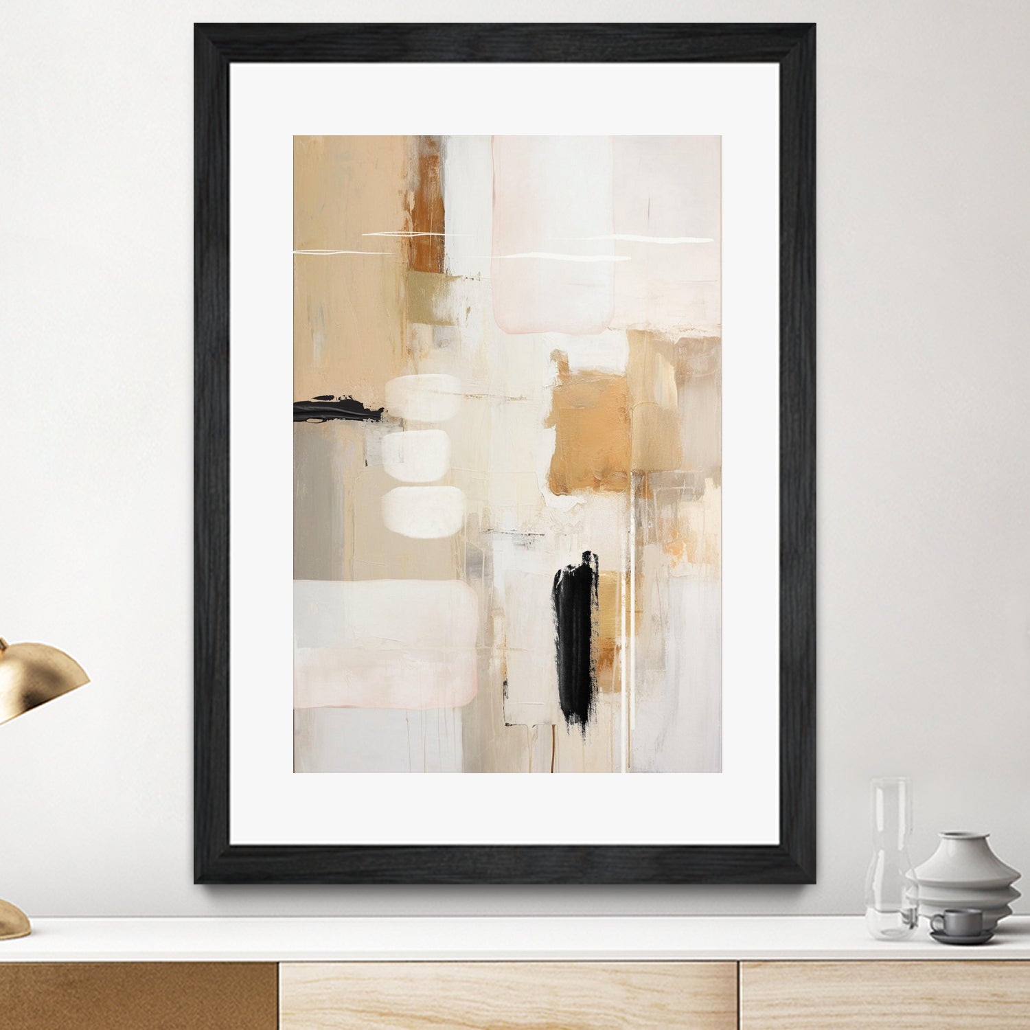 Abstract In Beige 2 by Sally on GIANT ART - orange abstact