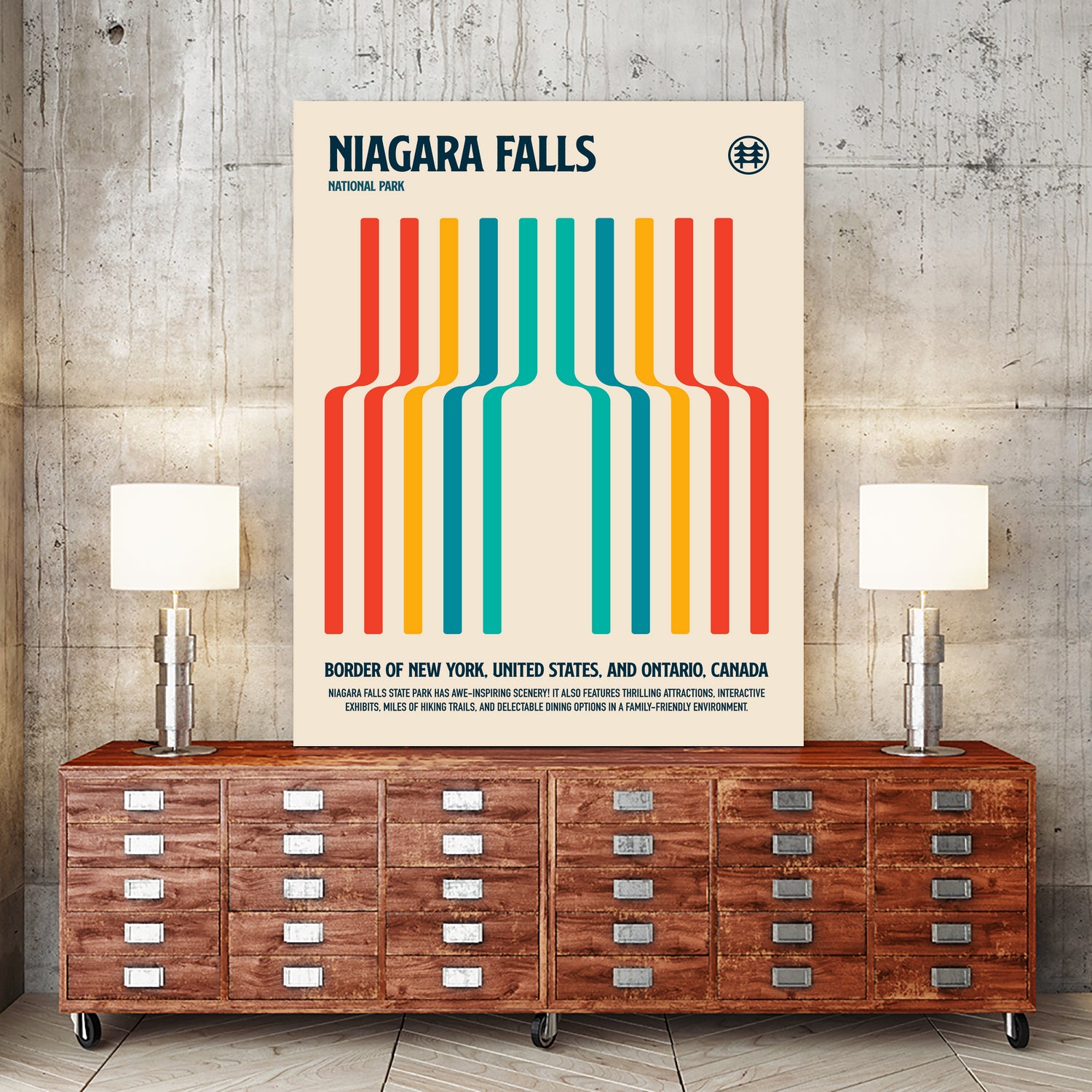 Niagara Falls National Park Travel Poster by Retrodrome on GIANT ART