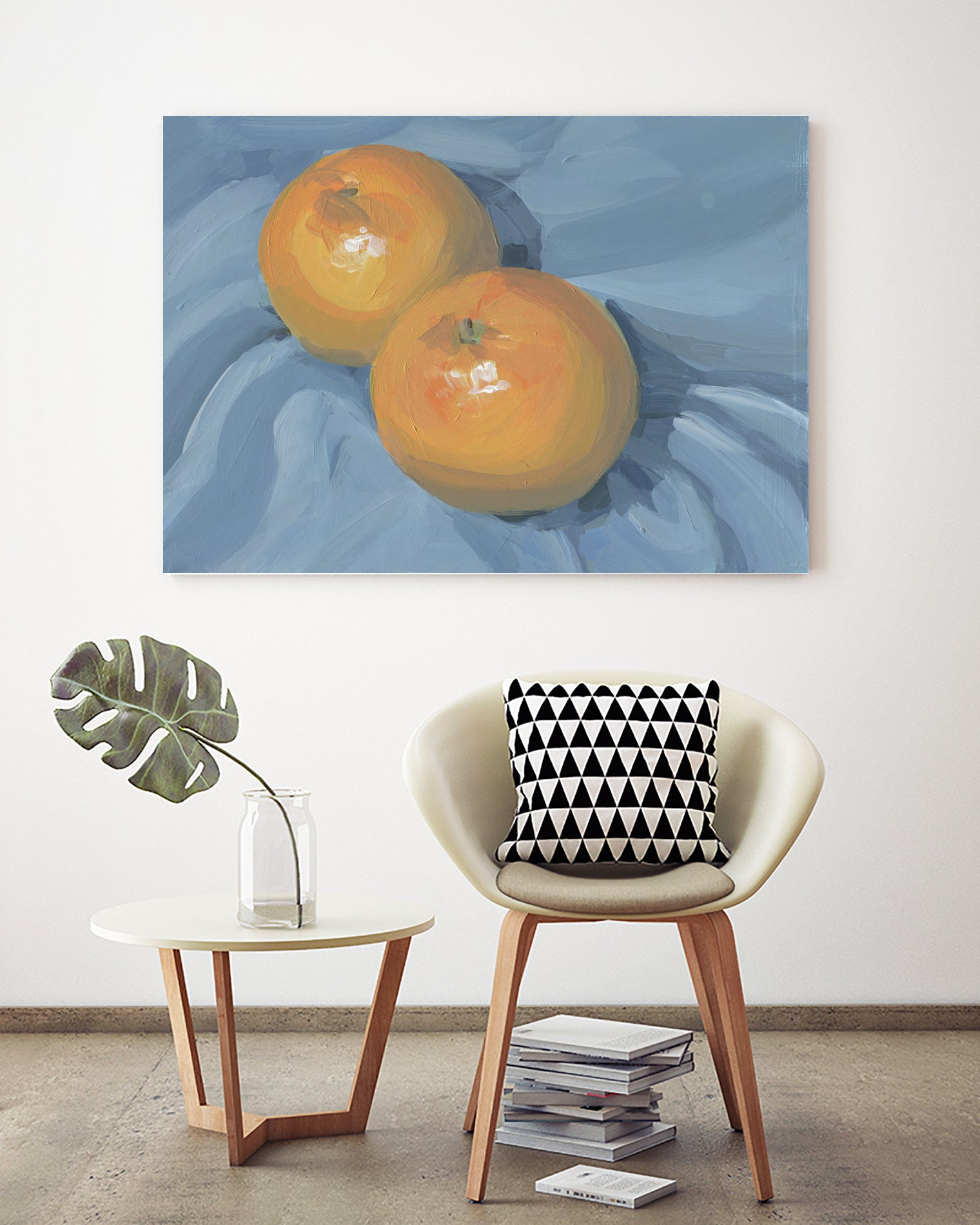 Oranges on Blue by Carrie on GIANT ART - illustration painterly