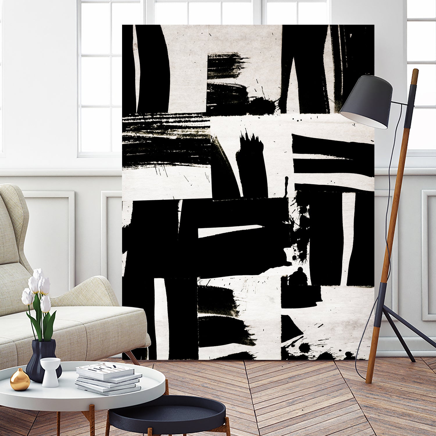 Wabi Sabi Black and White Abstract by Iris Lehnhardt on GIANT ART - collage paintings collage