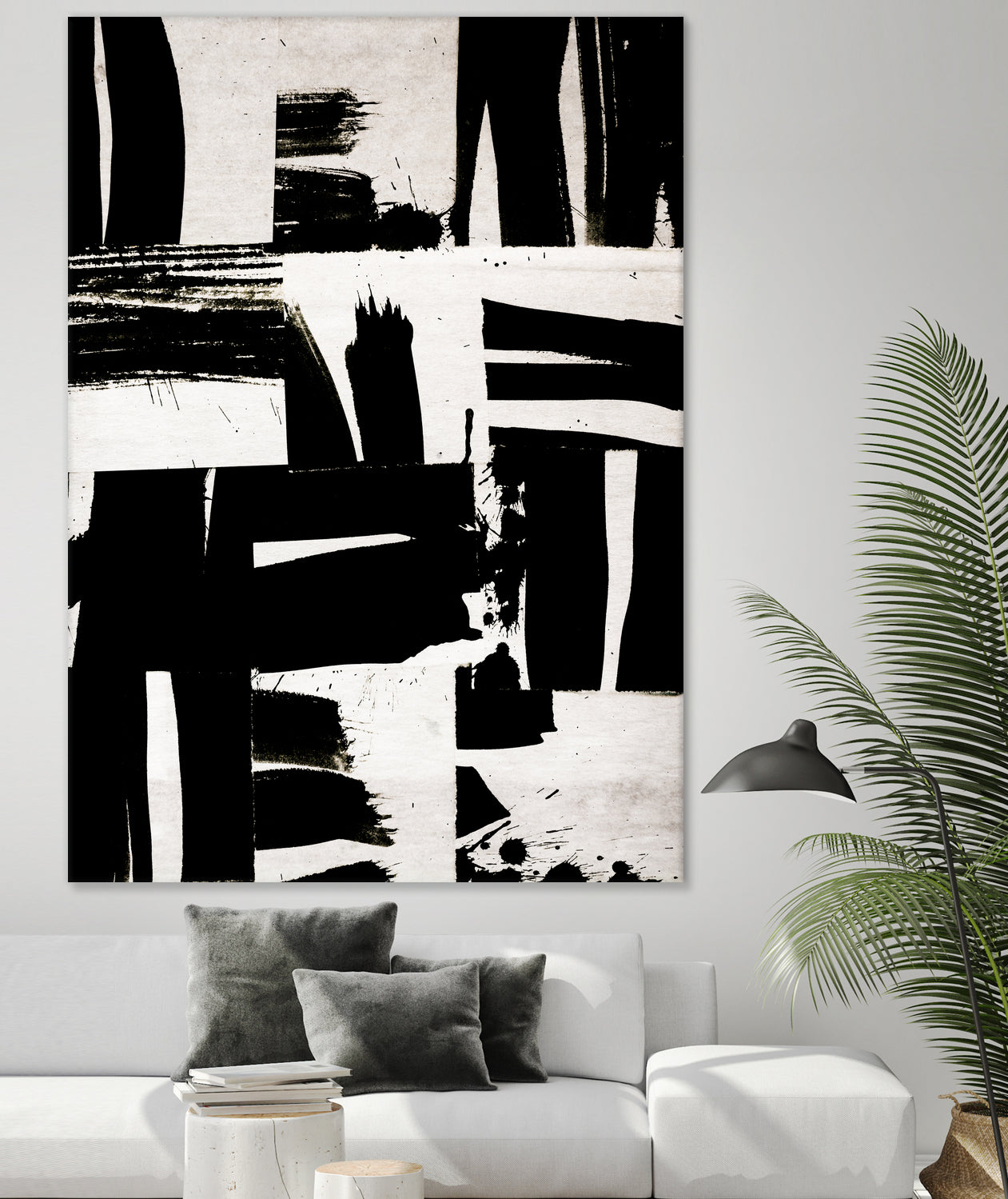 Wabi Sabi Black and White Abstract by Iris Lehnhardt on GIANT ART - collage paintings collage
