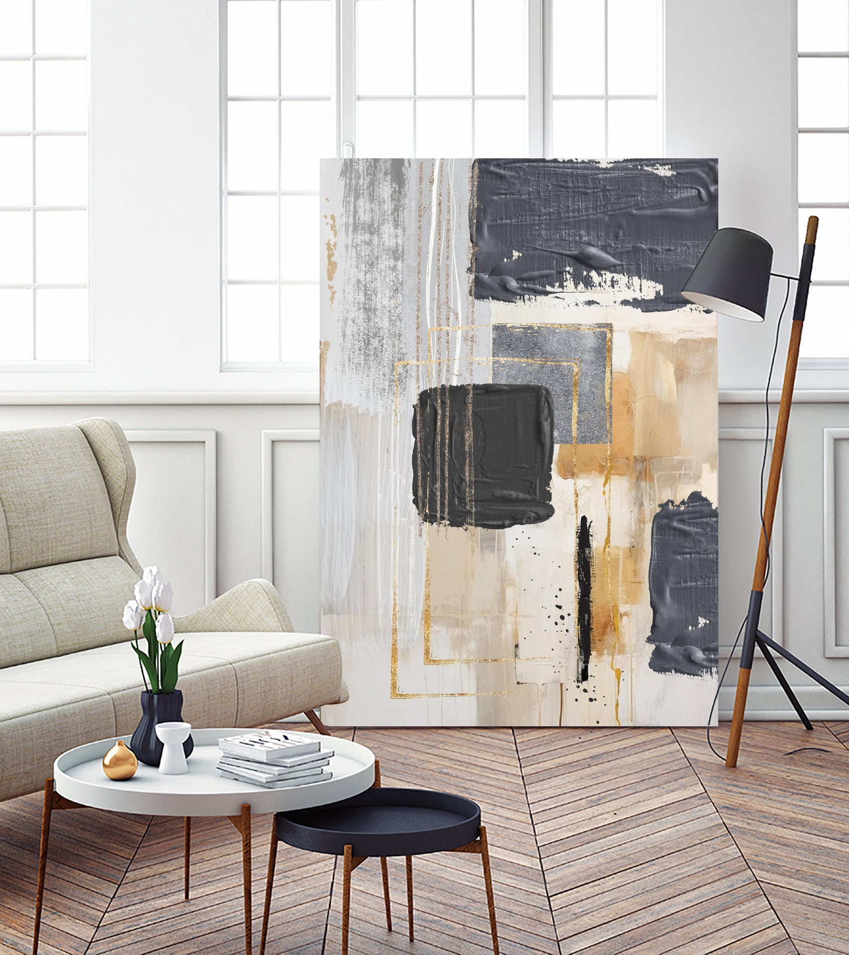 Neutral With Grey 1 by Sally on GIANT ART - ann moss