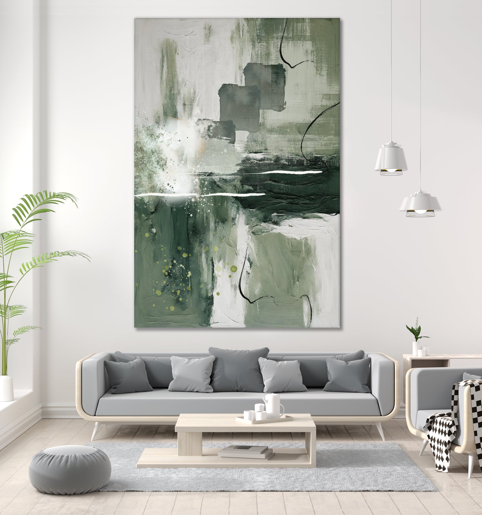 Canvas Greens 1 by Sally on GIANT ART - ann moss