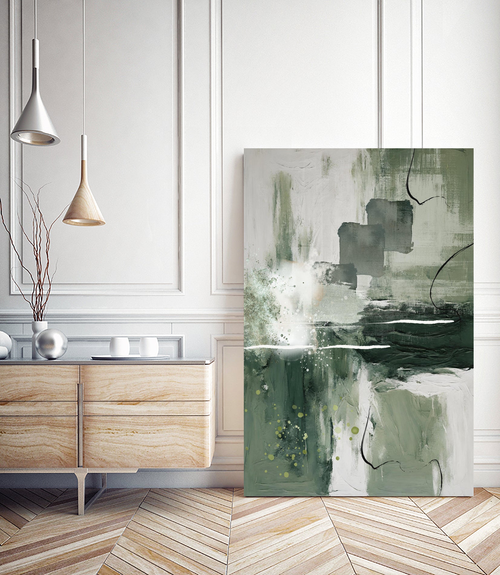 Canvas Greens 1 by Sally on GIANT ART - ann moss