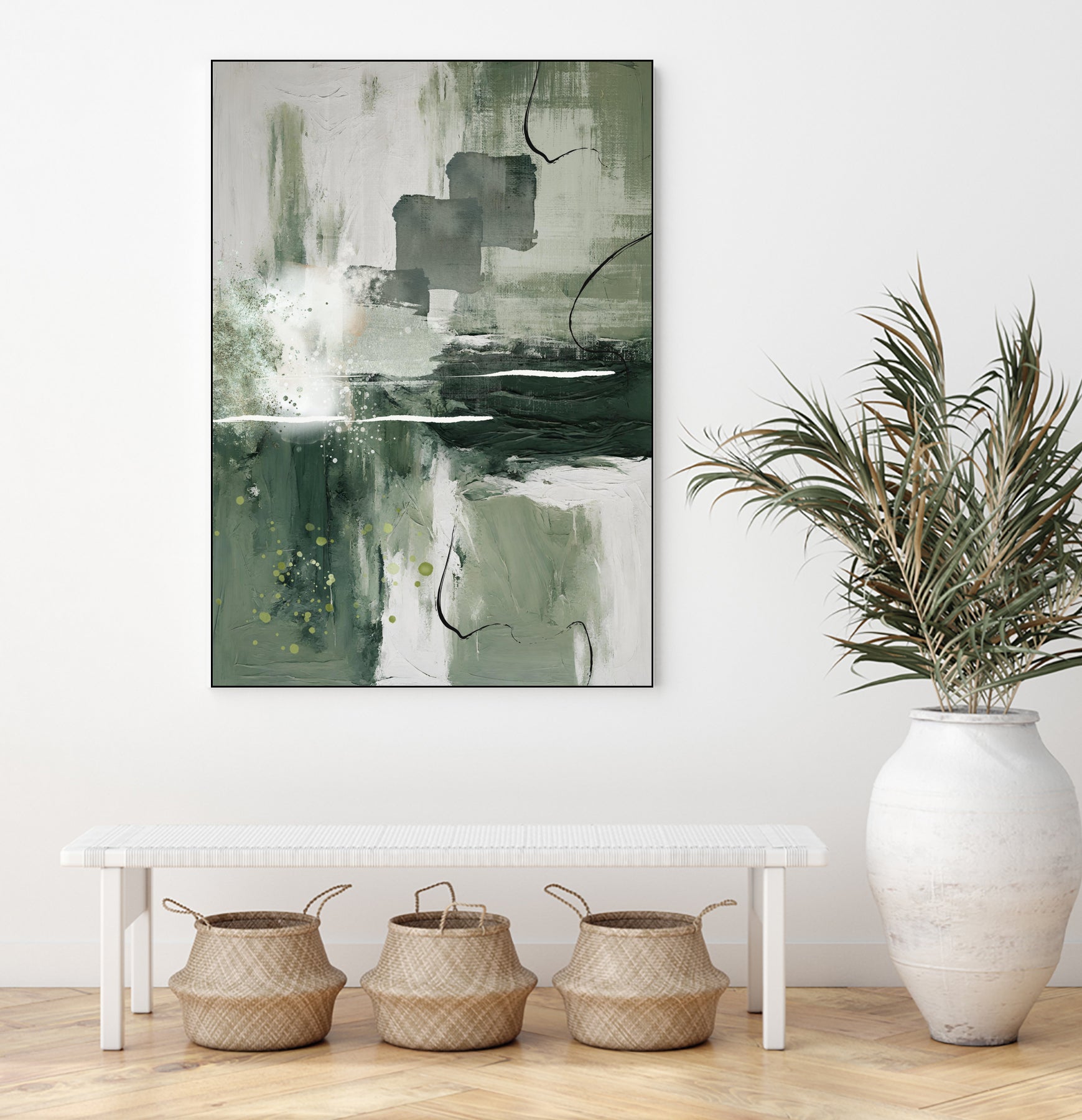 Canvas Greens 1 by Sally on GIANT ART - ann moss