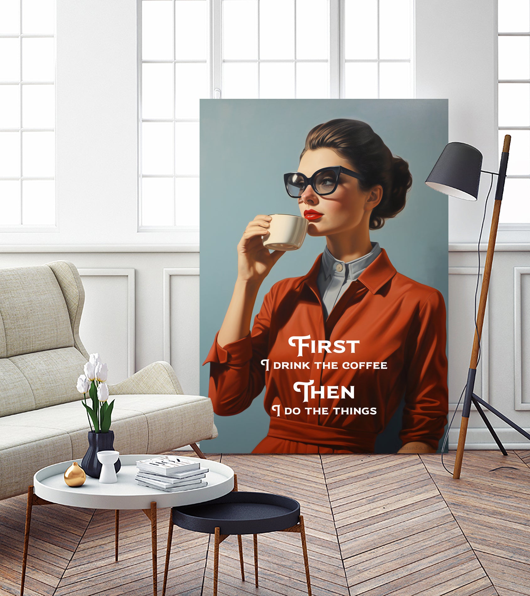 First I drink the coffee by then I do the things on GIANT ART - food and drinks magnusson