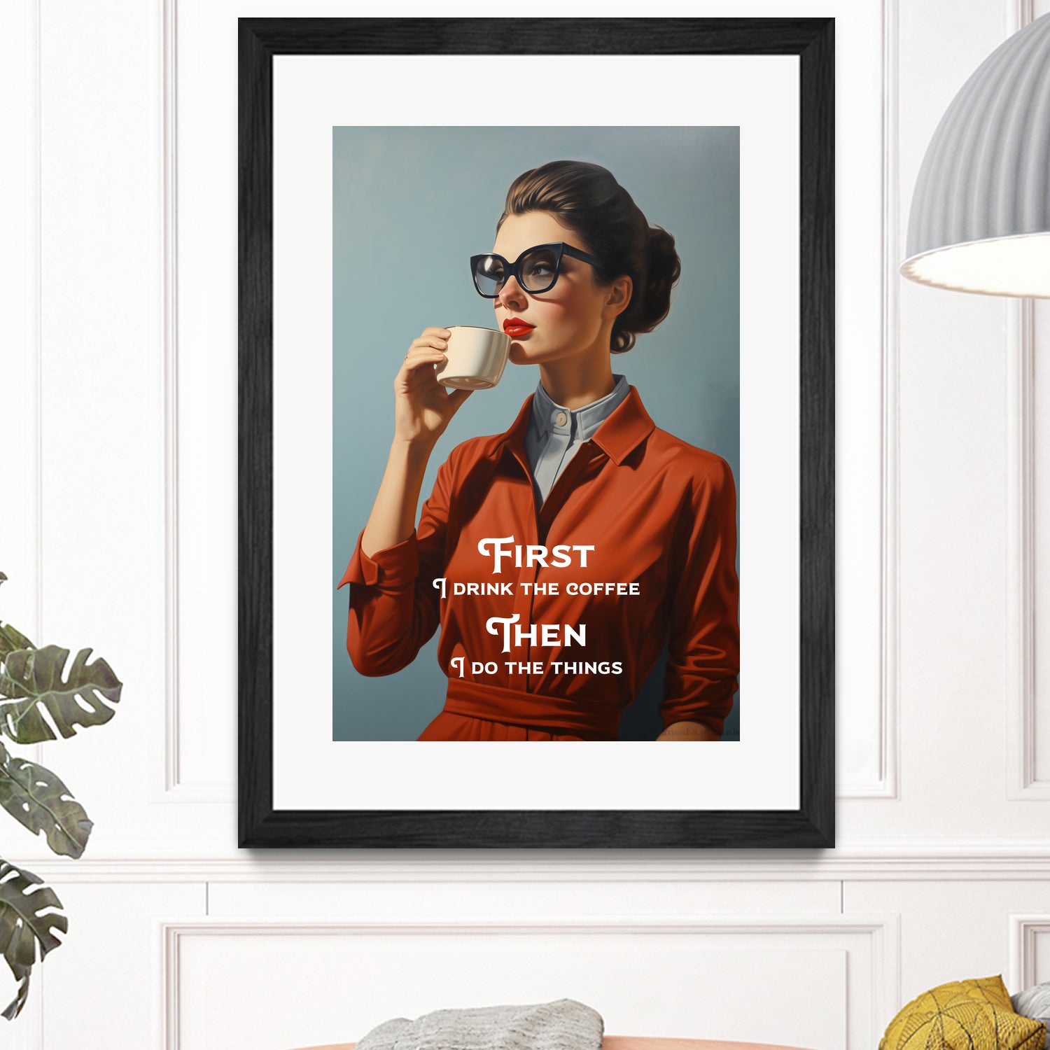 First I drink the coffee by then I do the things on GIANT ART - food and drinks magnusson