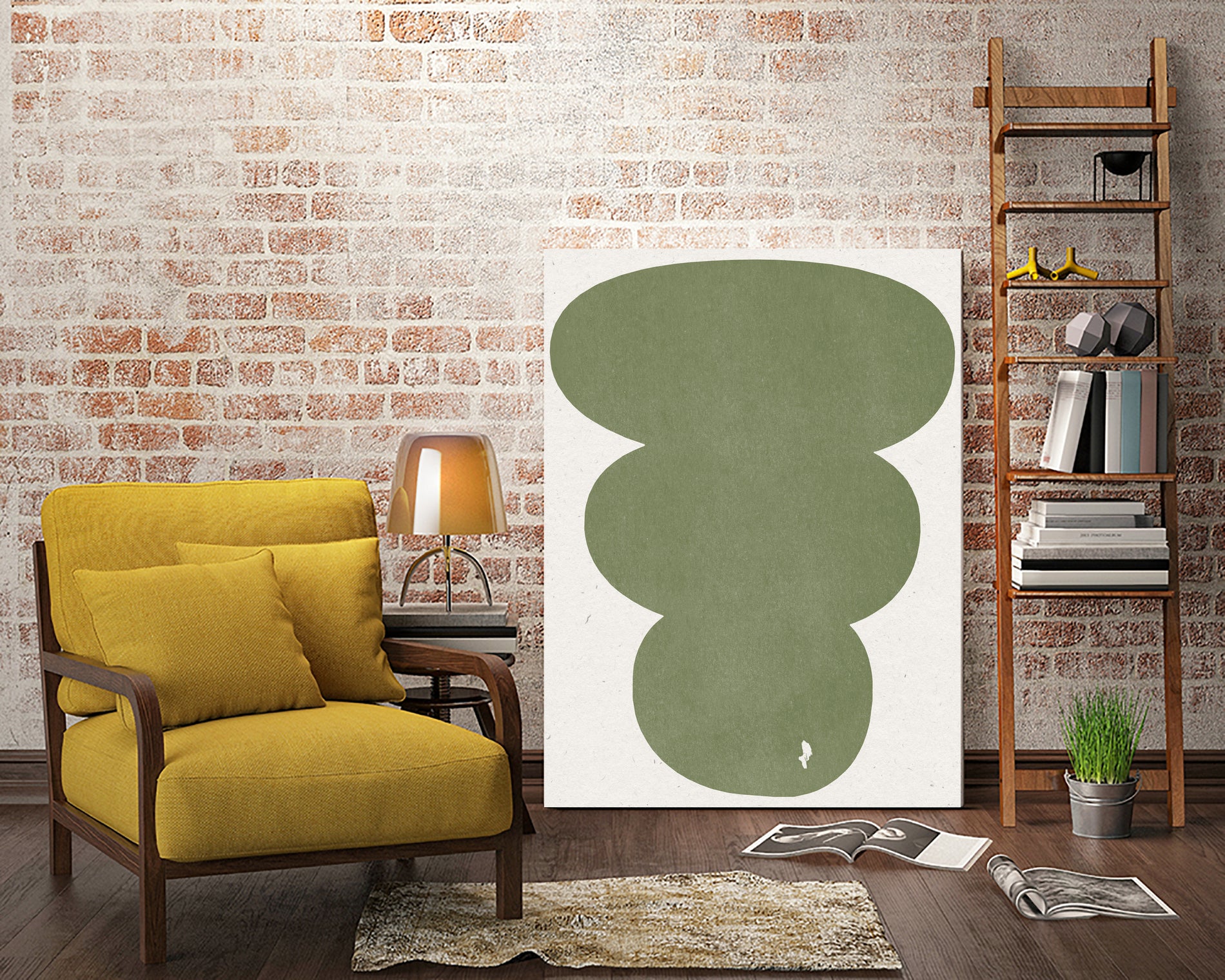 Greenery Simple Retro Shapes by THE MIUUS STUDIO on GIANT ART - abstract abstract