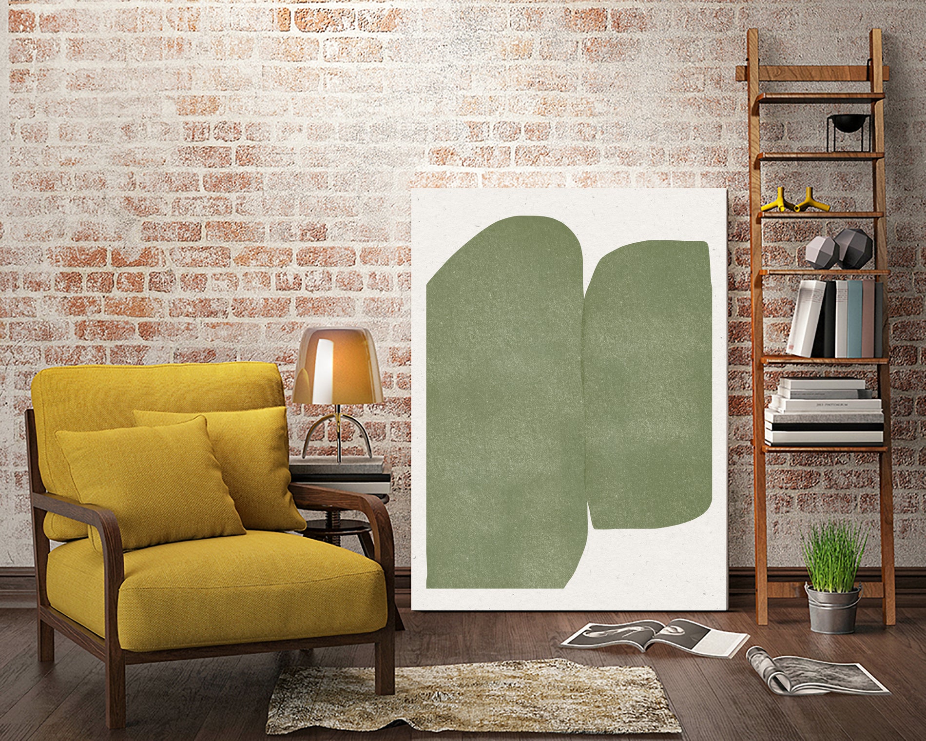 Green Paper Cut Modern by THE MIUUS STUDIO on GIANT ART - watercolor abstract
