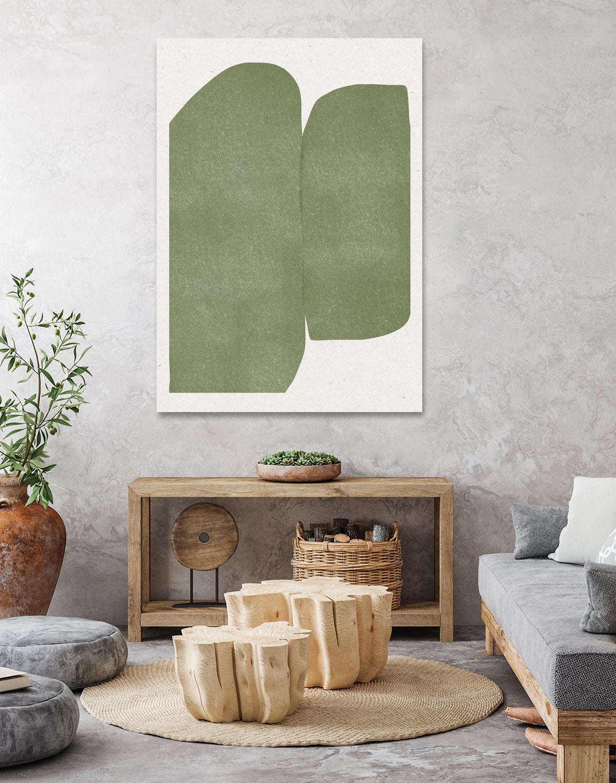 Green Paper Cut Modern by THE MIUUS STUDIO on GIANT ART - watercolor abstract