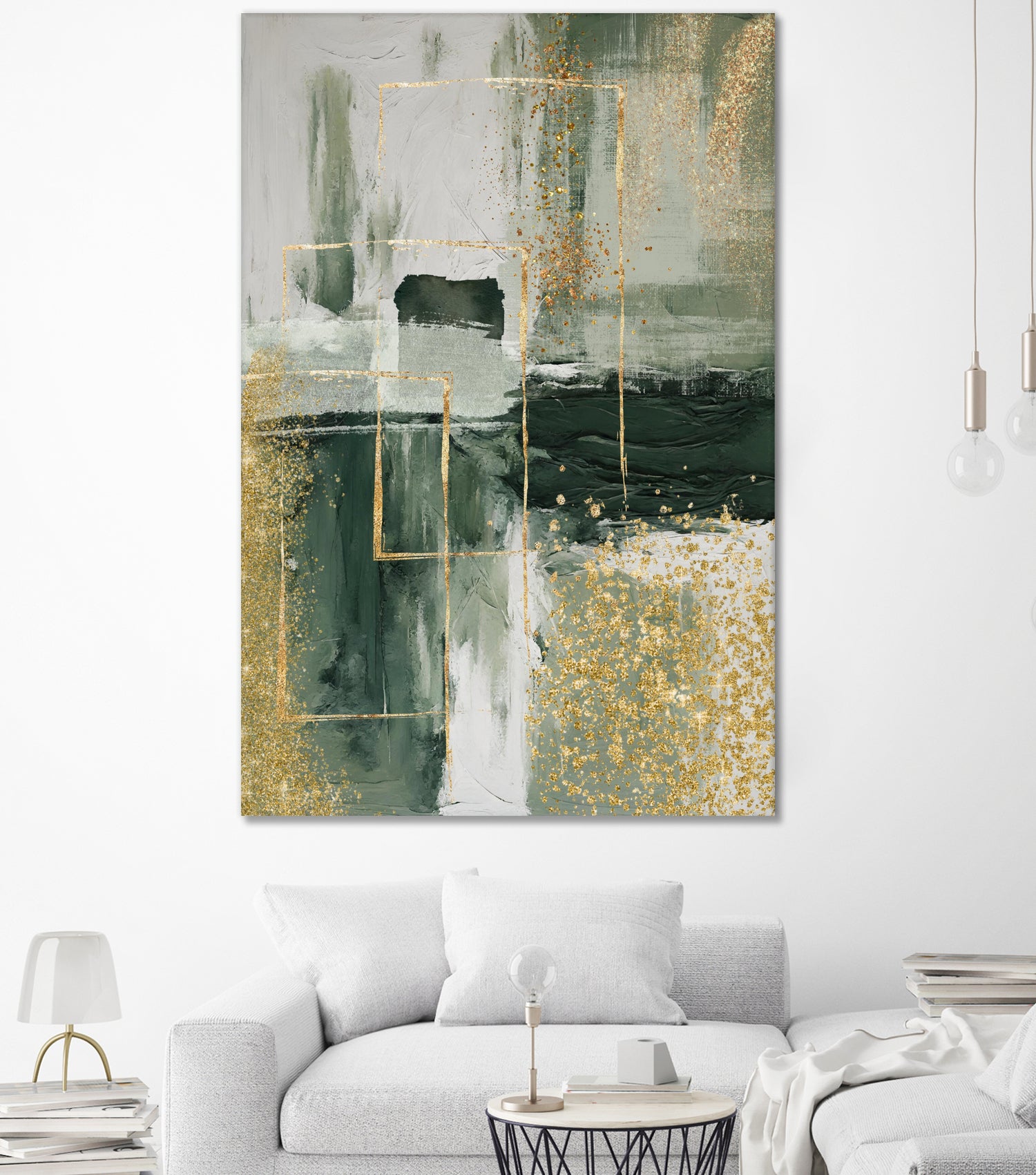 Green and Gold Moment 3 by Sally on GIANT ART - illustration sally ann moss