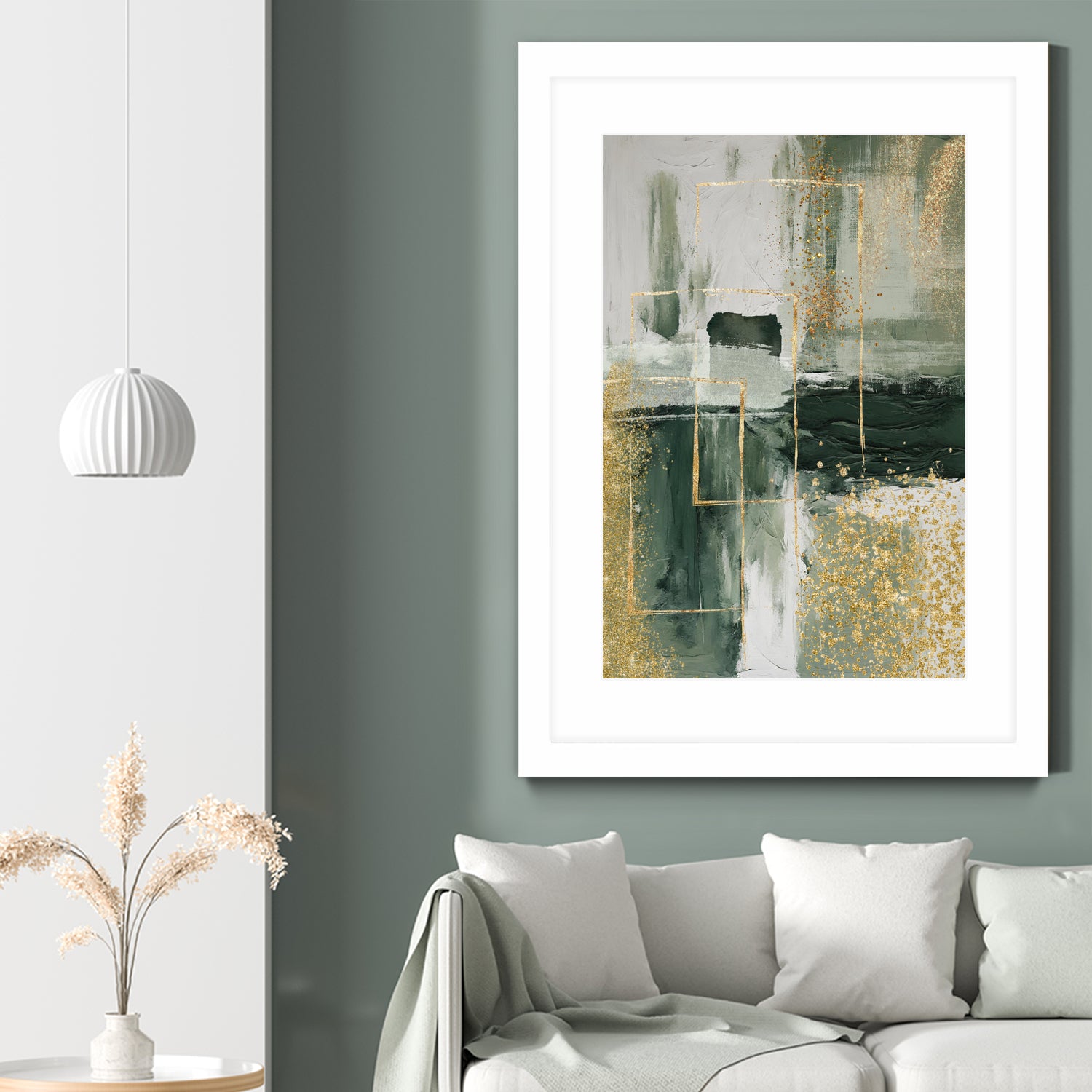 Green and Gold Moment 3 by Sally on GIANT ART - illustration sally ann moss