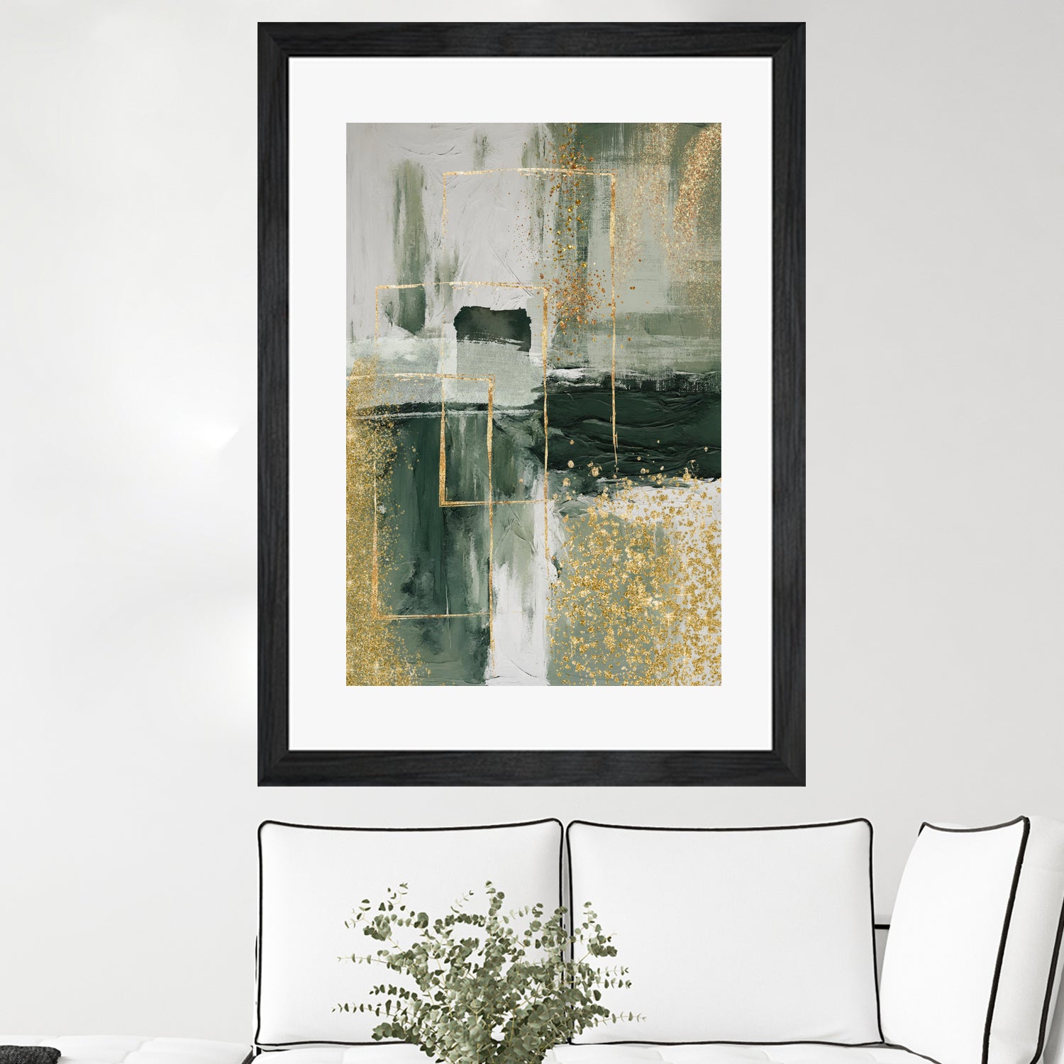 Green and Gold Moment 3 by Sally on GIANT ART - illustration sally ann moss