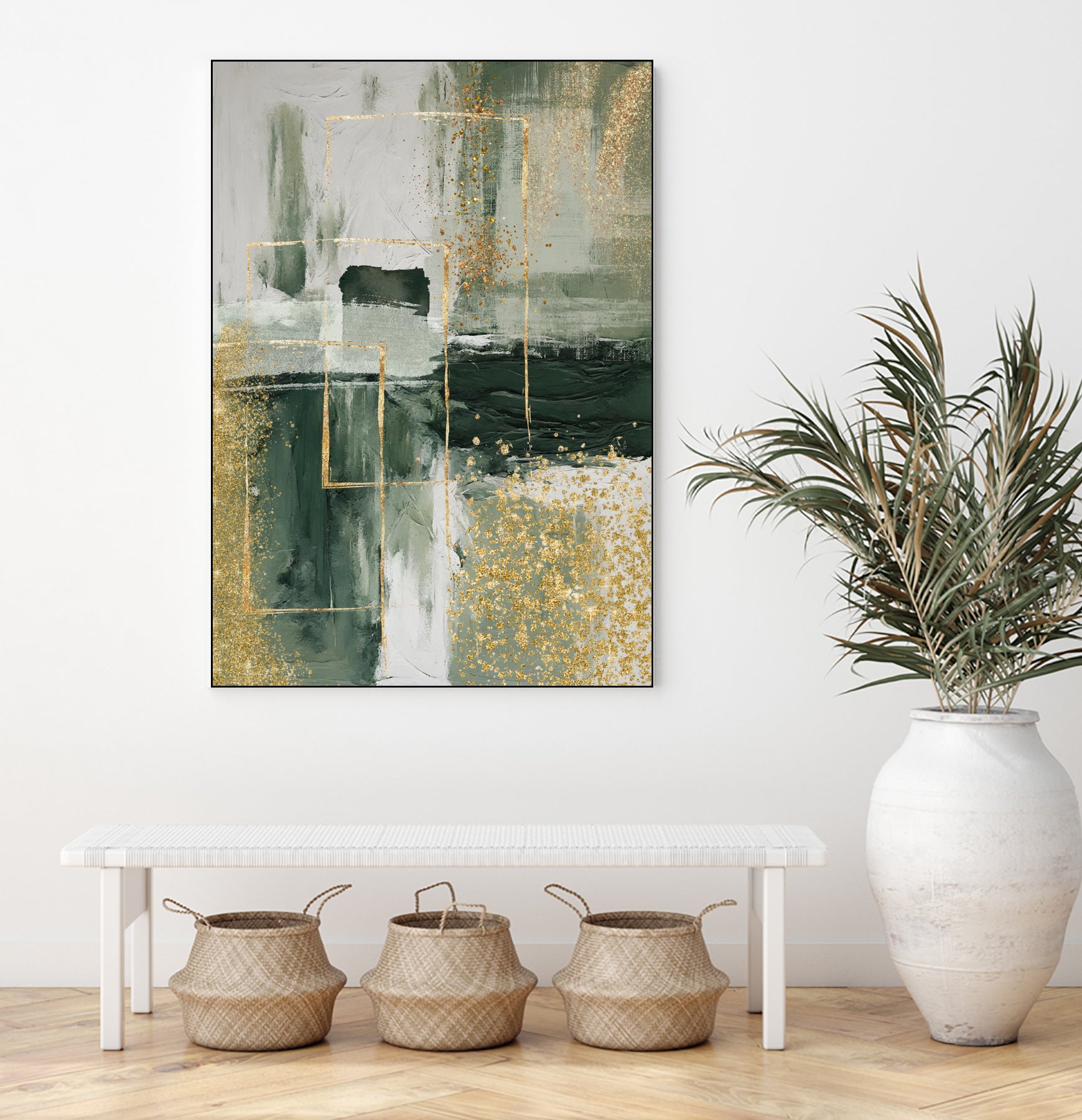 Green and Gold Moment 3 by Sally on GIANT ART - illustration sally ann moss