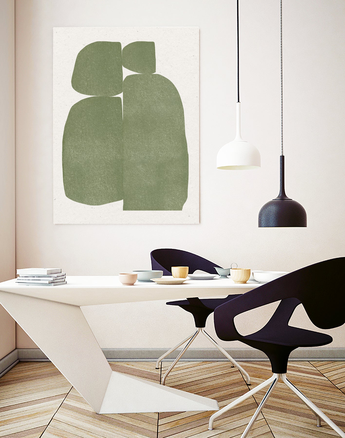 Green Stones Composition by THE on GIANT ART - shape the miuus studio