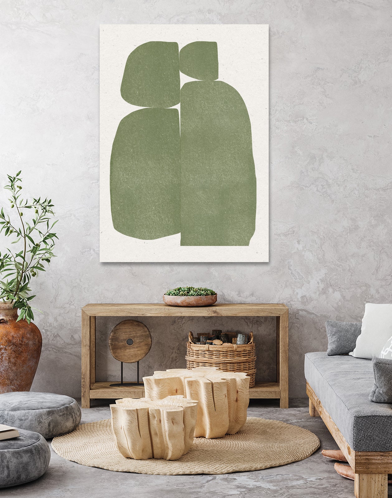 Green Stones Composition by THE on GIANT ART - shape the miuus studio