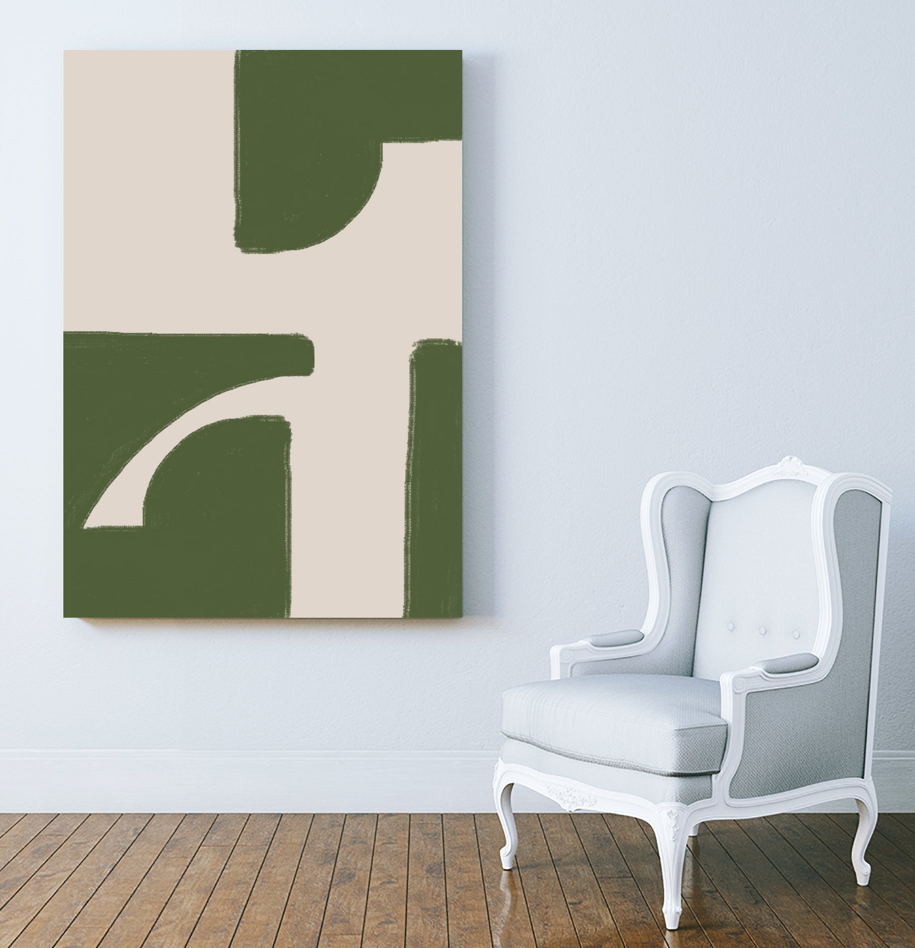 Green Beige Modern by THE on GIANT ART - illustration drawing