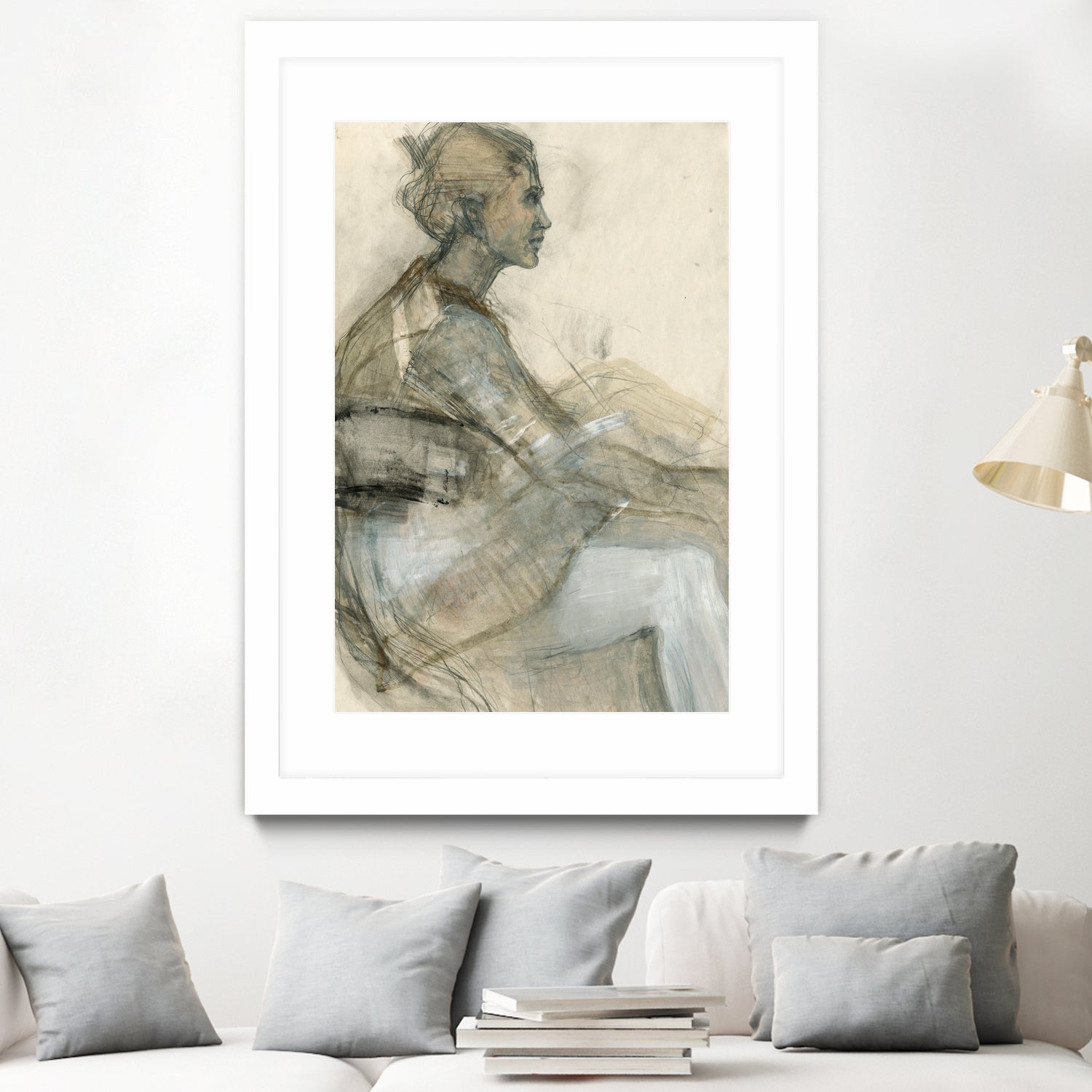 Sketch of a Woman Figure by Ute Rathmann on GIANT ART - portrait drawing figurative portrait drawing