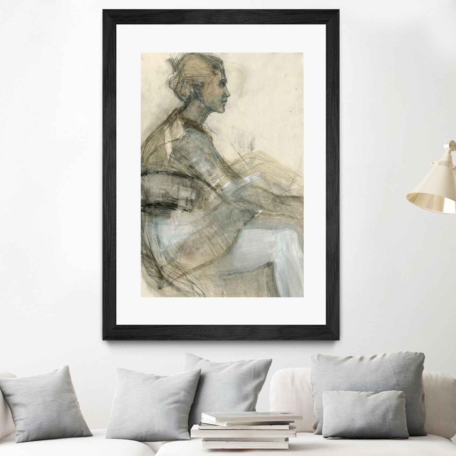 Sketch of a Woman Figure by Ute Rathmann on GIANT ART - portrait drawing figurative portrait drawing