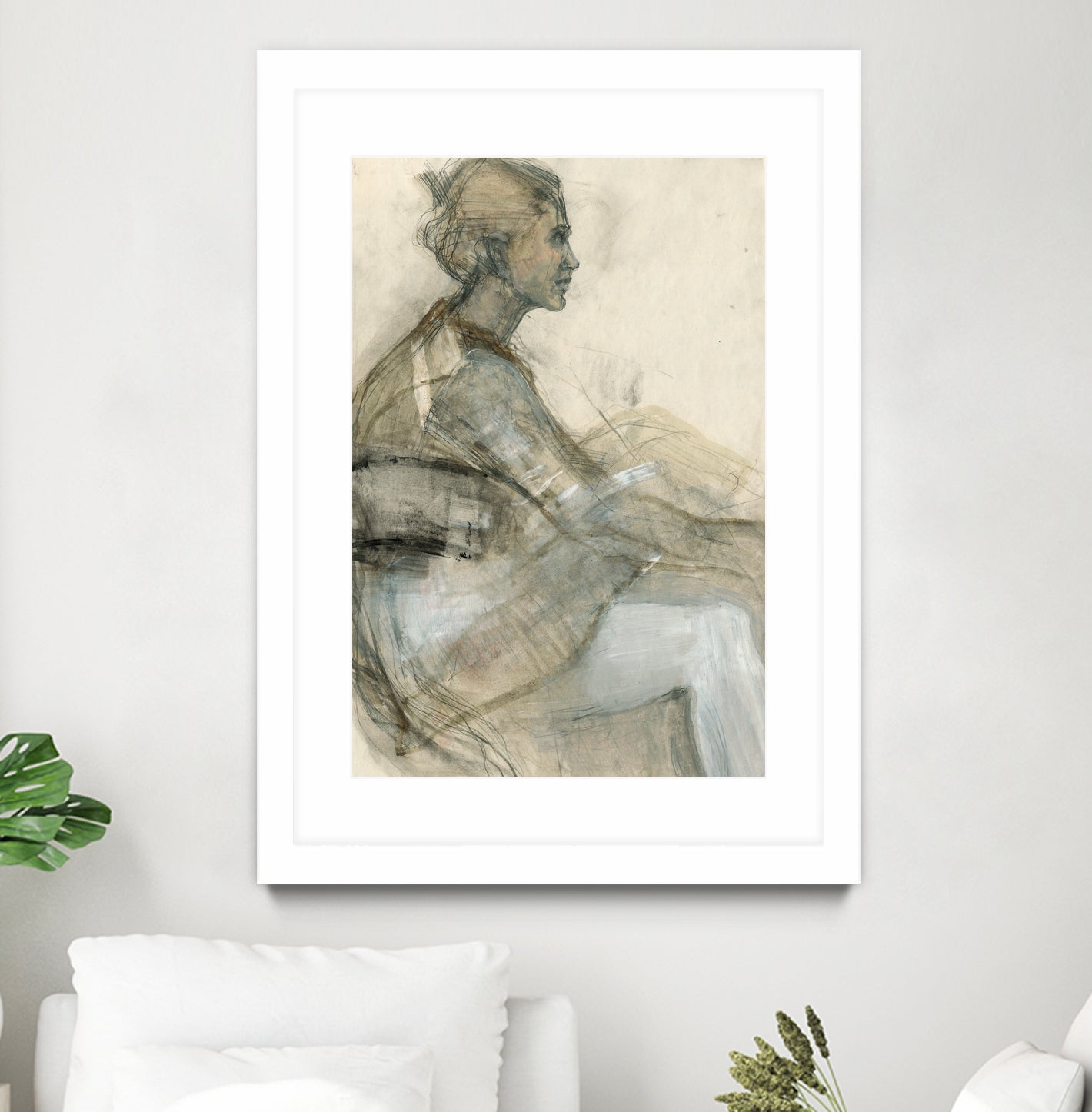 Sketch of a Woman Figure by Ute Rathmann on GIANT ART - portrait drawing figurative portrait drawing