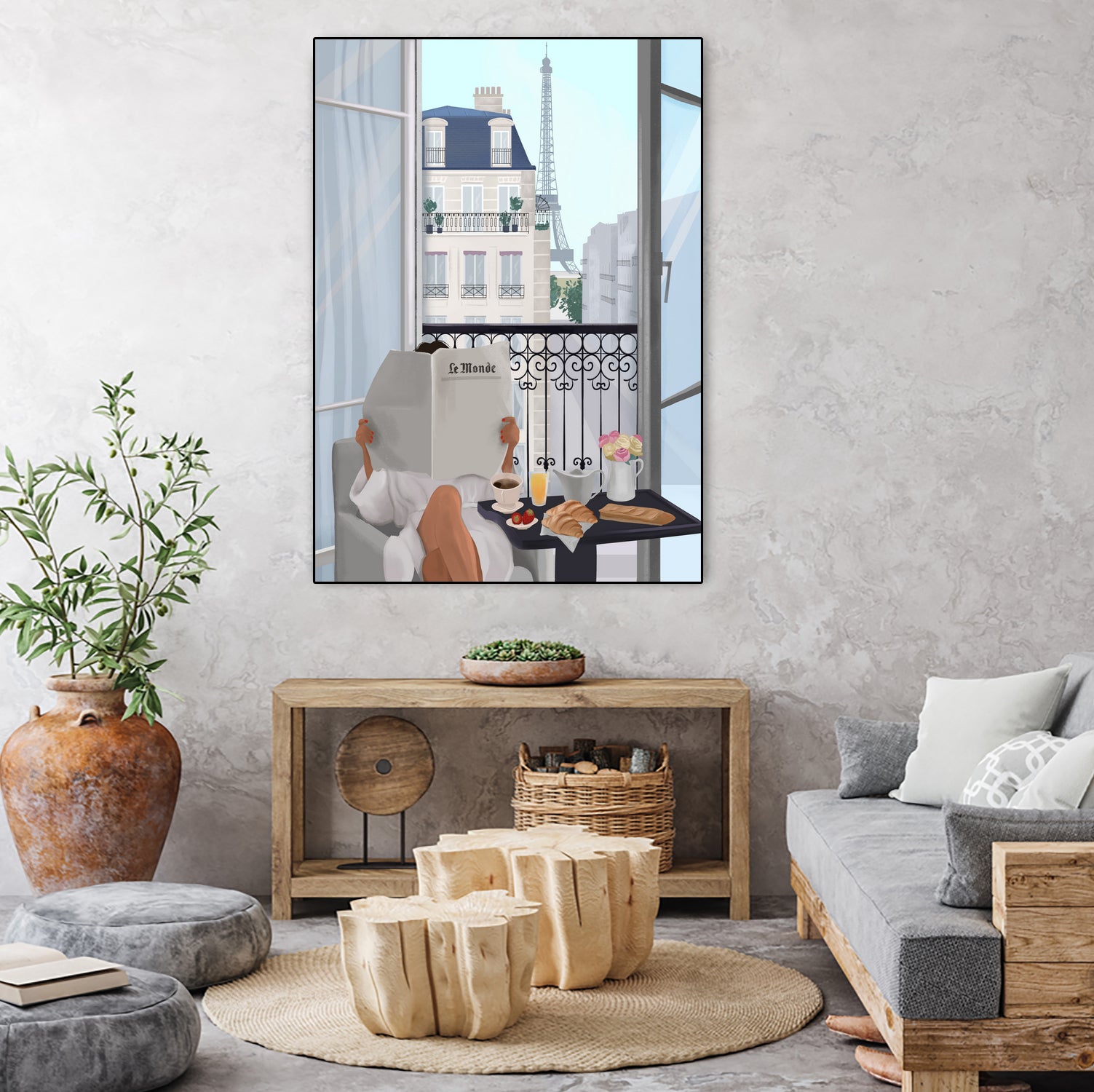 Paris Balcony by Petra Lizde on GIANT ART - illustration  paris