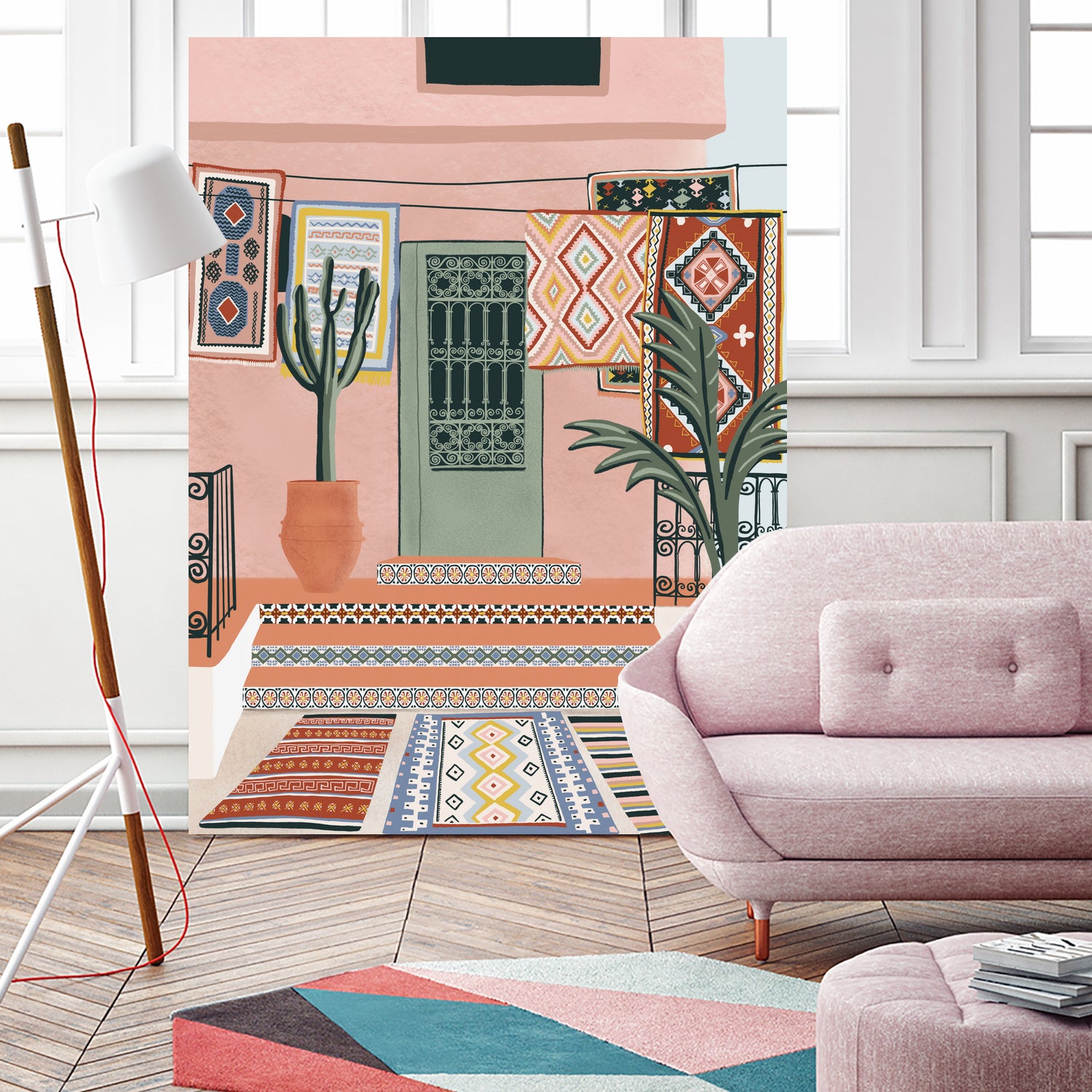 Moroccan Terrace by Ceyda on GIANT ART - illustration houseplant