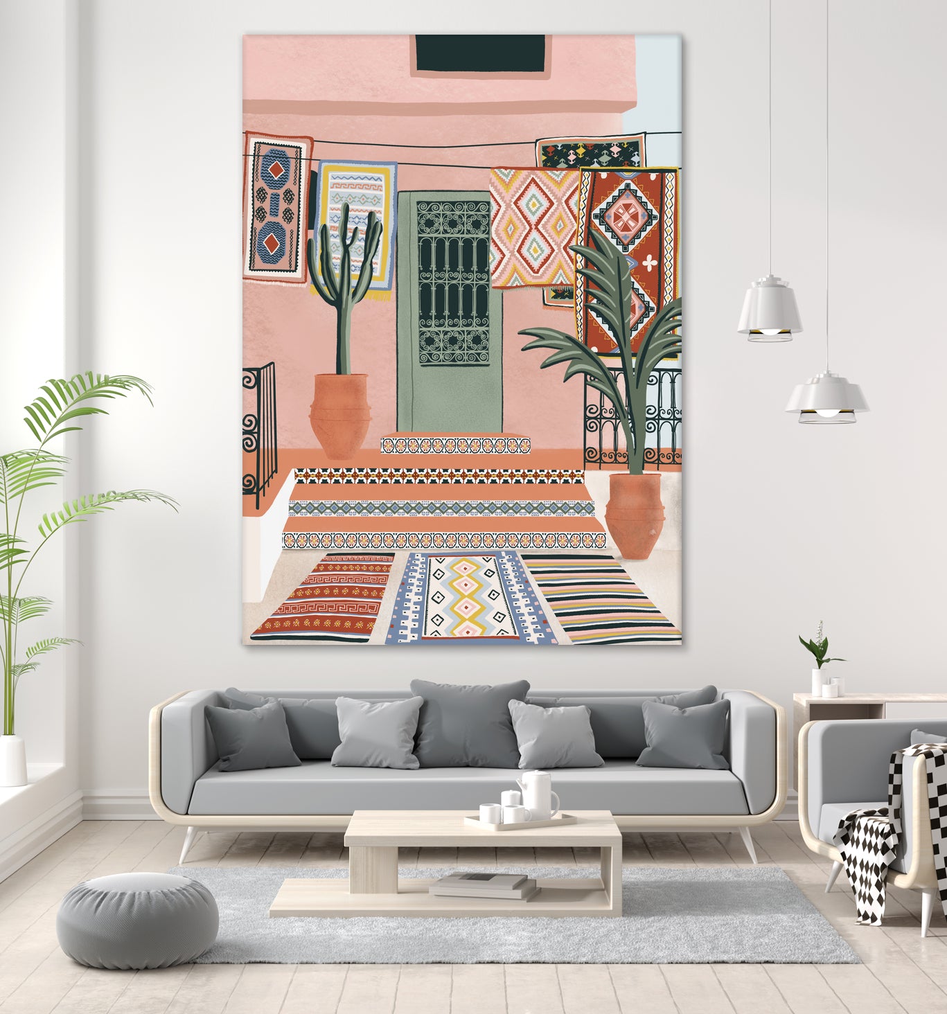 Moroccan Terrace by Ceyda on GIANT ART - illustration houseplant