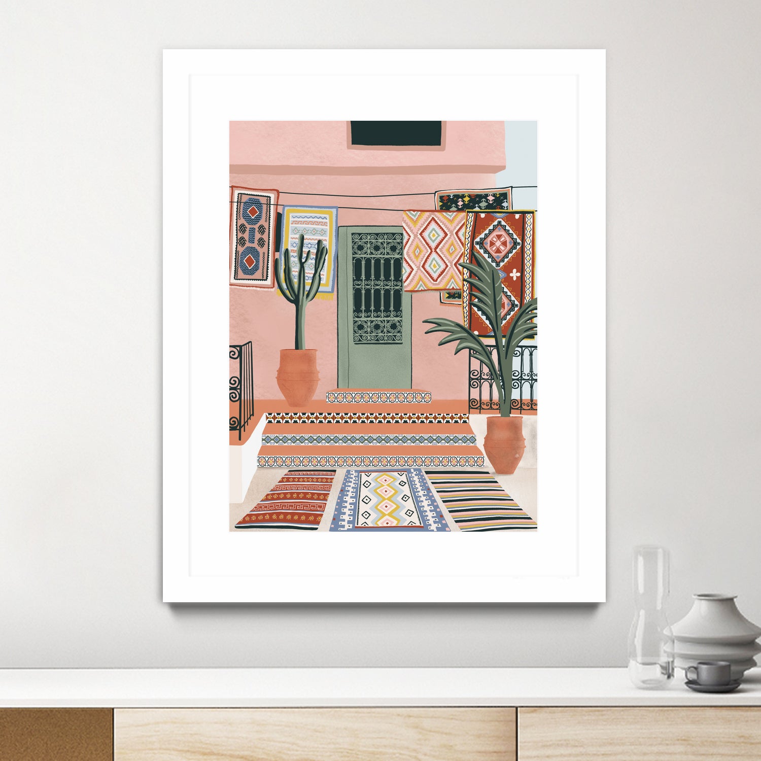 Moroccan Terrace by Ceyda on GIANT ART - illustration houseplant