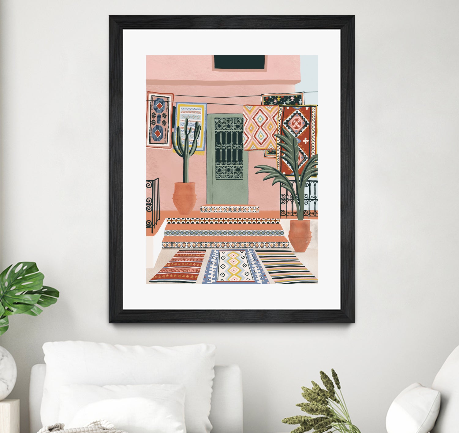 Moroccan Terrace by Ceyda on GIANT ART - illustration houseplant