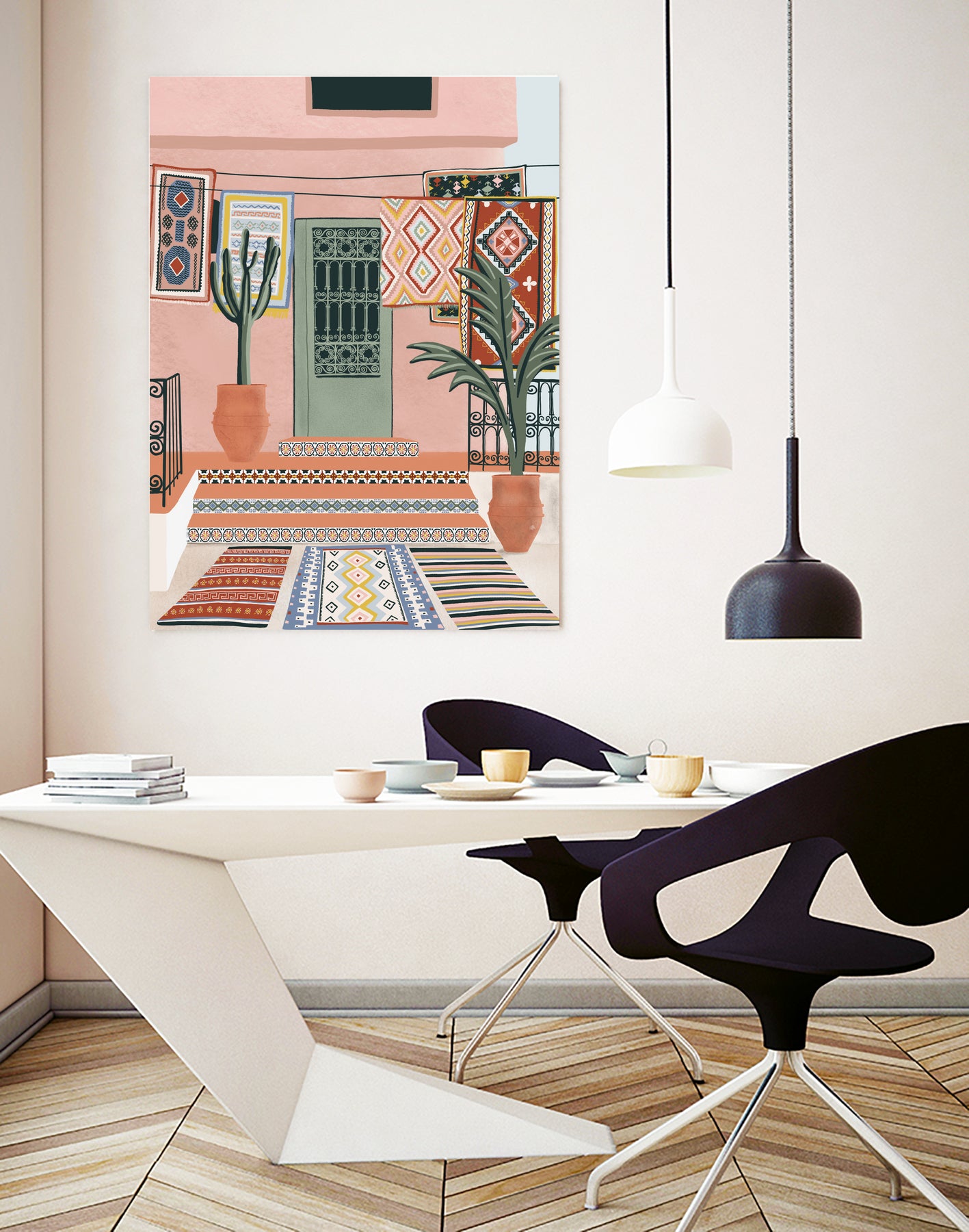 Moroccan Terrace by Ceyda on GIANT ART - illustration houseplant