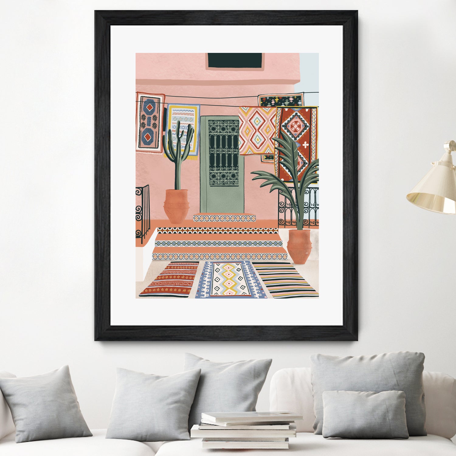 Moroccan Terrace by Ceyda on GIANT ART - illustration houseplant