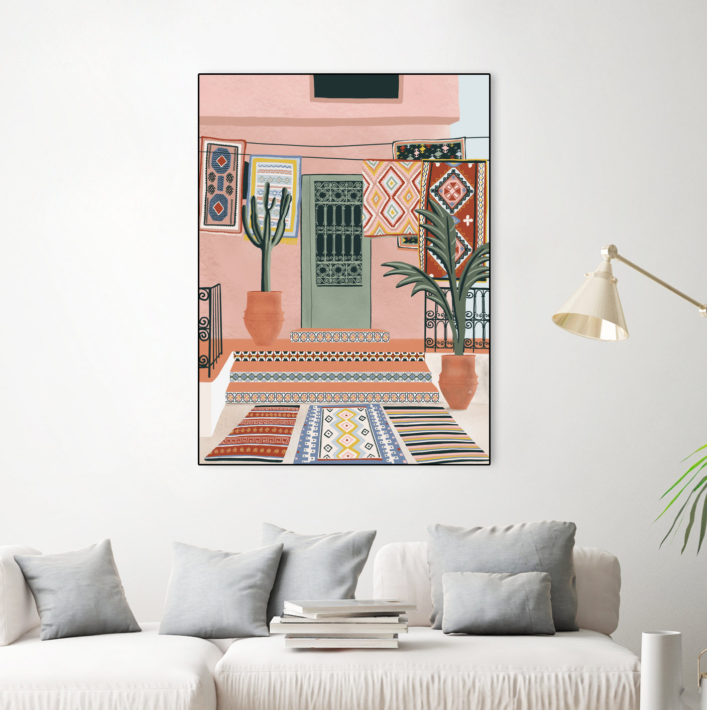 Moroccan Terrace by Ceyda on GIANT ART - illustration houseplant
