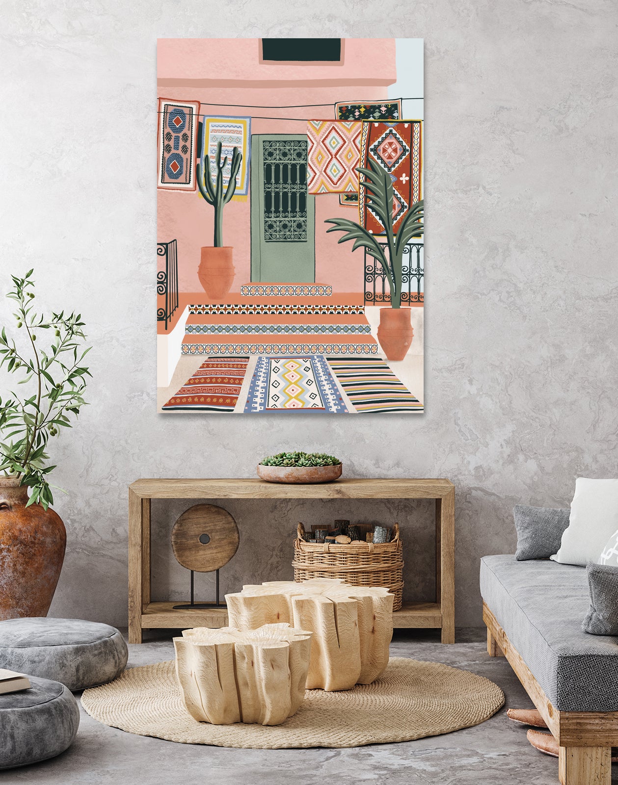 Moroccan Terrace by Ceyda on GIANT ART - illustration houseplant