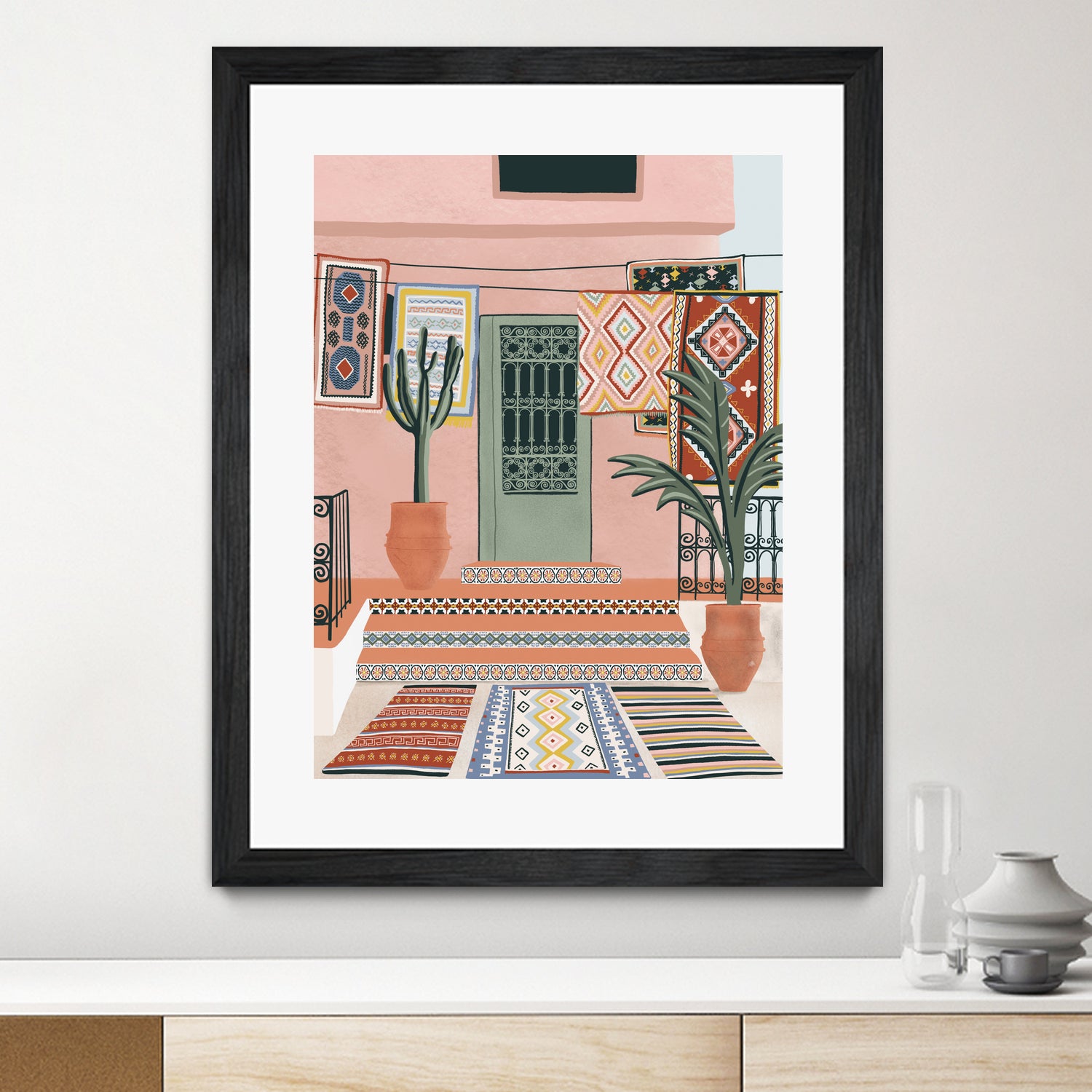 Moroccan Terrace by Ceyda on GIANT ART - illustration houseplant