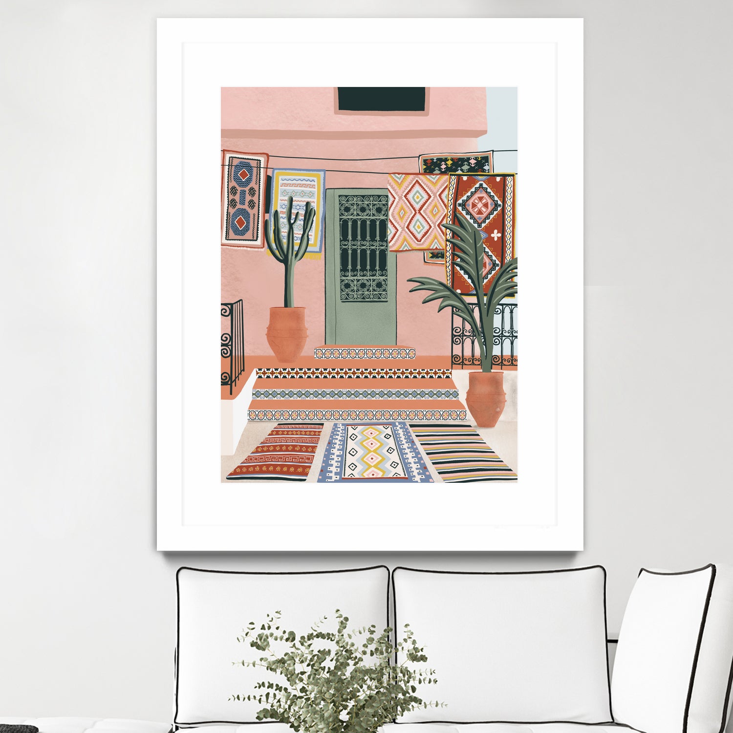 Moroccan Terrace by Ceyda on GIANT ART - illustration houseplant