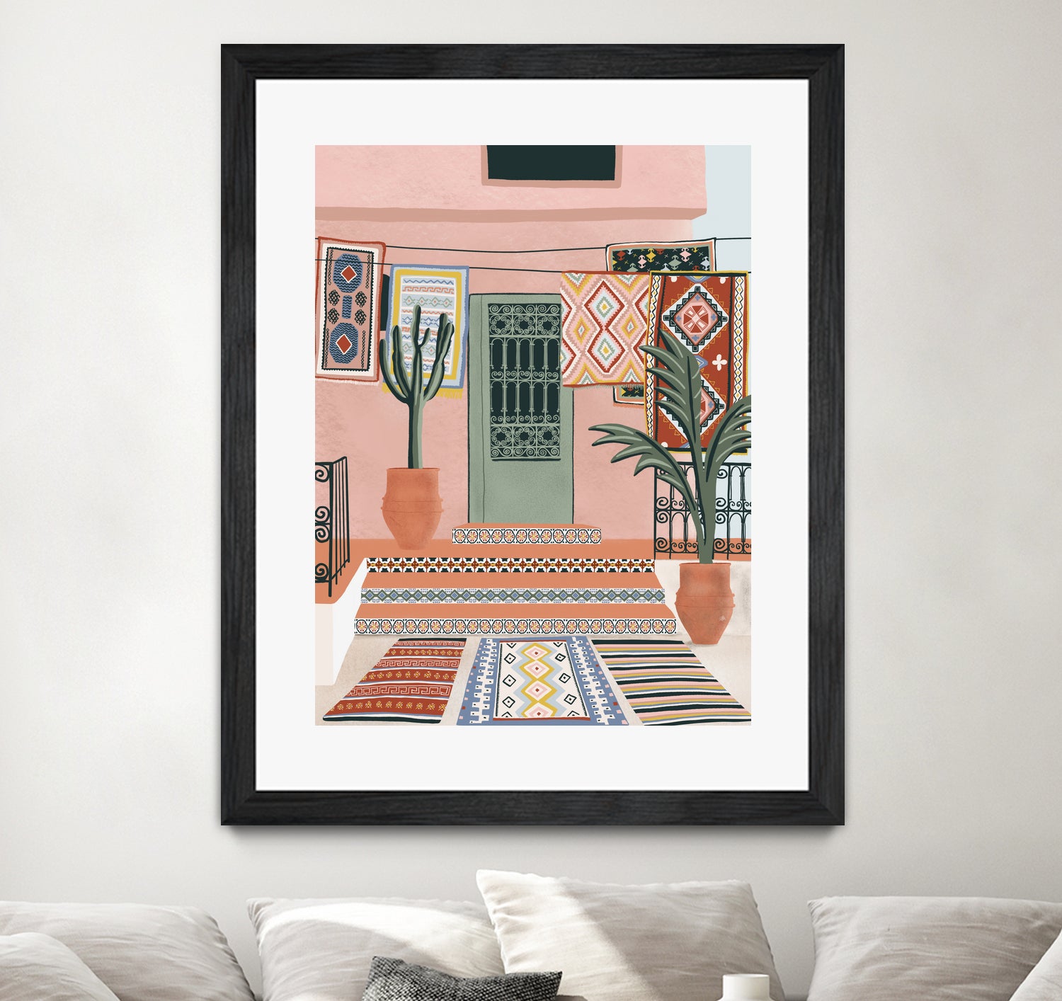 Moroccan Terrace by Ceyda on GIANT ART - illustration houseplant